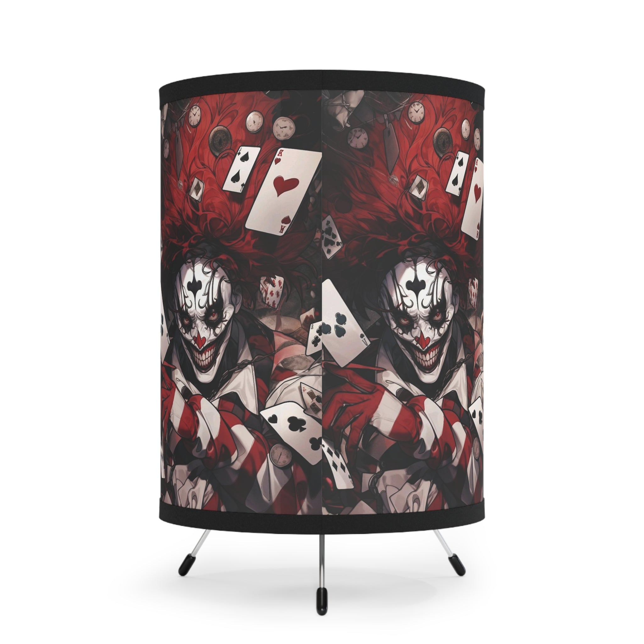 Joker- Tripod Lamp with High-Res Printed Shade, US\CA plug - Creations by Chris and Carlos