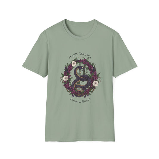 Snake & Wreath Graphic T-Shirt — 'Alarm's Nothing' Floral Gothic Tee - Creations by Chris and Carlos