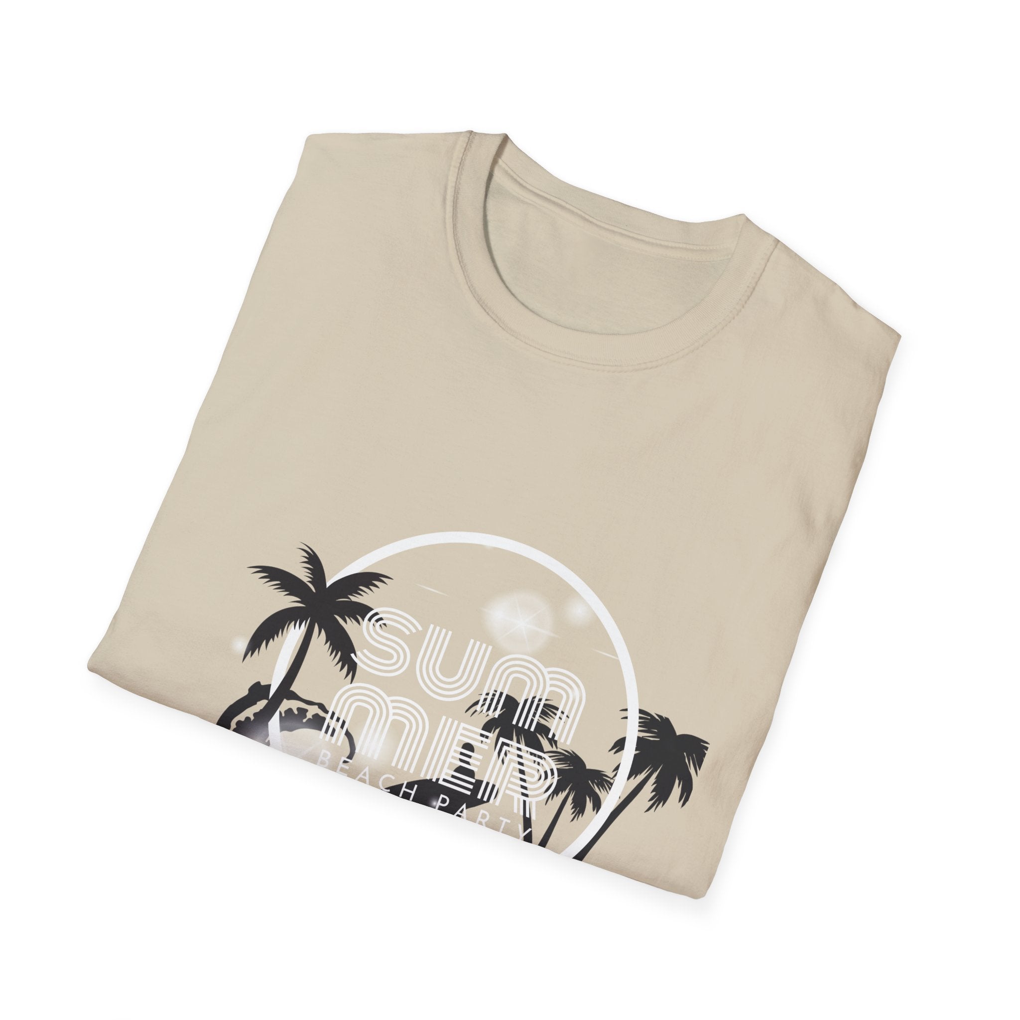 Surfer Palm Beach T-Shirt — Tropical Wave & Palm Trees Graphic Tee - Creations by Chris and Carlos