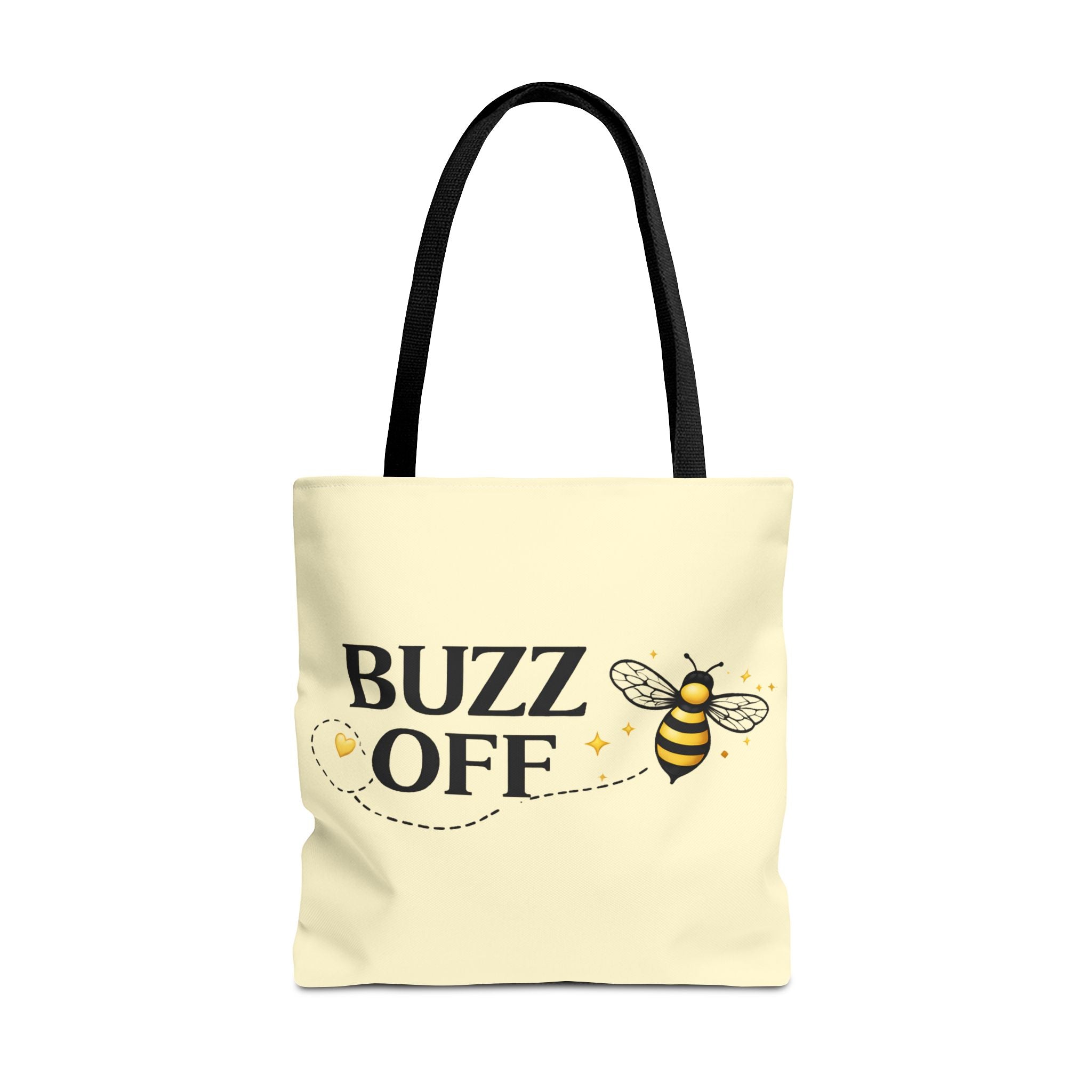 Buzz Off Bee Tote Bag – Cute Bee Graphic Canvas Shopping Tote - Creations by Chris and Carlos