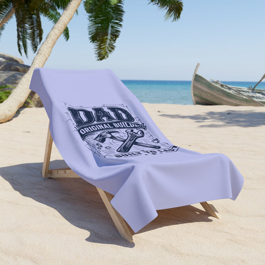 Beach Towel — "Dad: Original Builder, Built to Last" Tool Graphic - Creations by Chris and Carlos