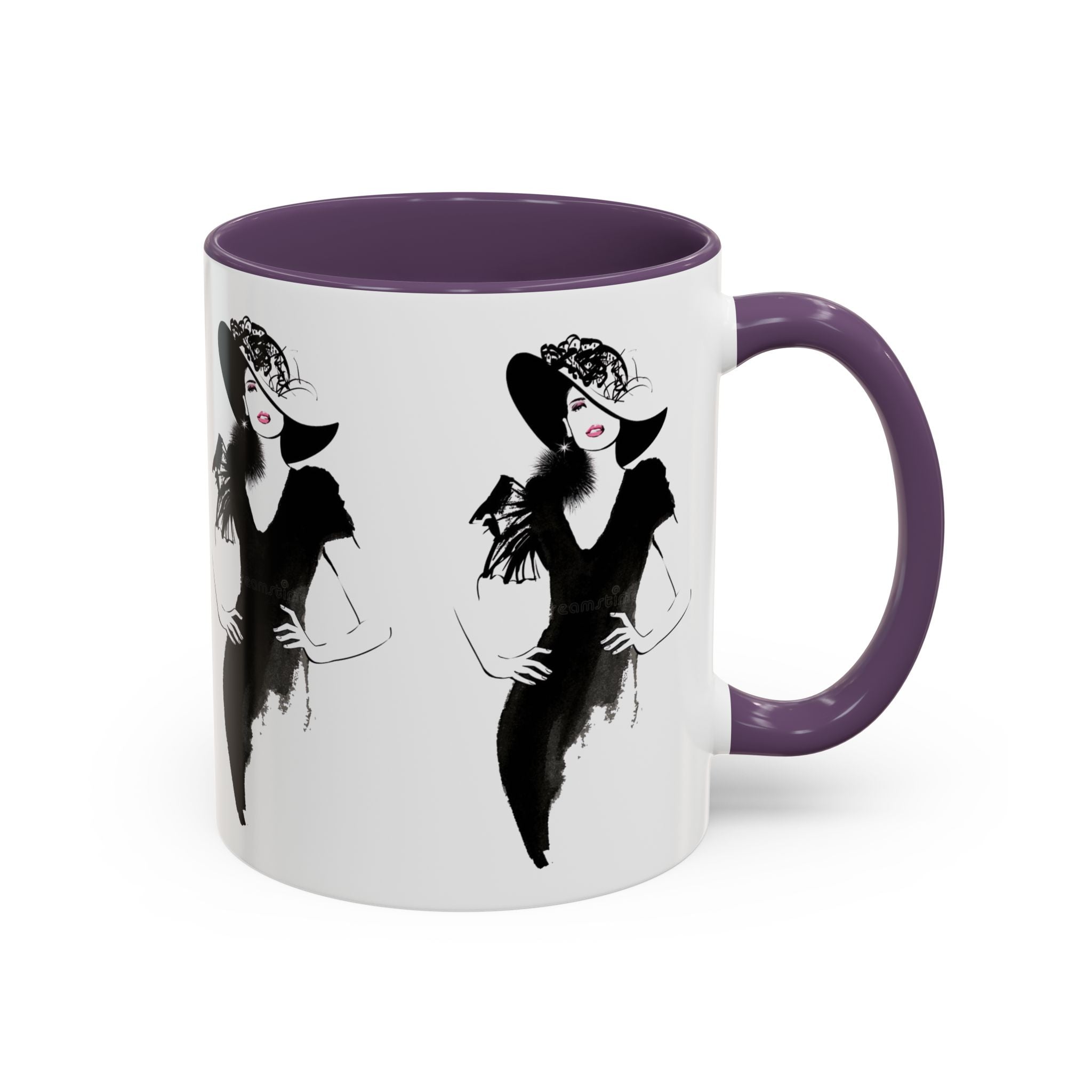 Elegant Lady Fashion Coffee Mug – Vintage Chic Black & White Accent - Creations by Chris and Carlos