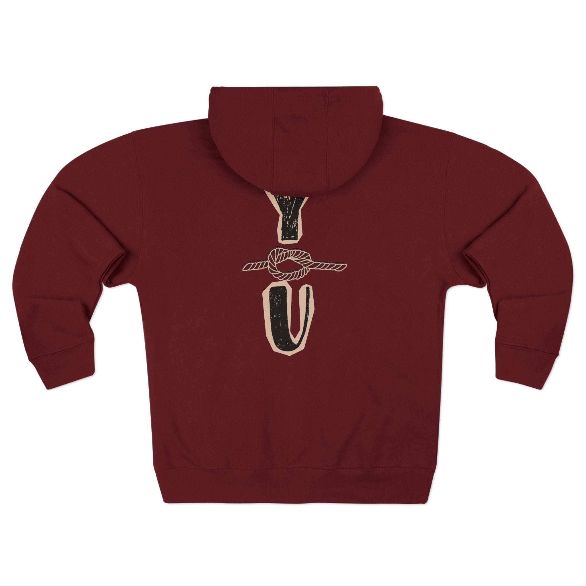 Y KNOT U Rope Knot Anchor Zip Hoodie — Nautical Graphic Unisex Zip-Up - Creations by Chris and Carlos