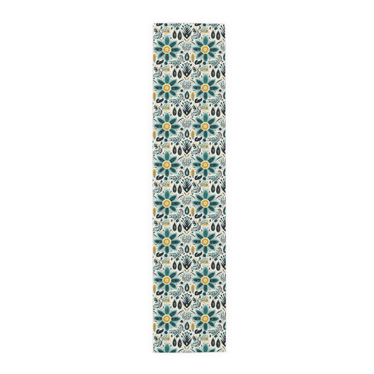 Sol y Alegría (Sun and Joy) Collection- Cactus Succulent Pattern Microfiber Blanket Soft Velveteen Throw for Home & Garden Lovers Teal Floral Table Runner — Boho Cotton-Blend Dining Decor - Creations by Chris and Carlos