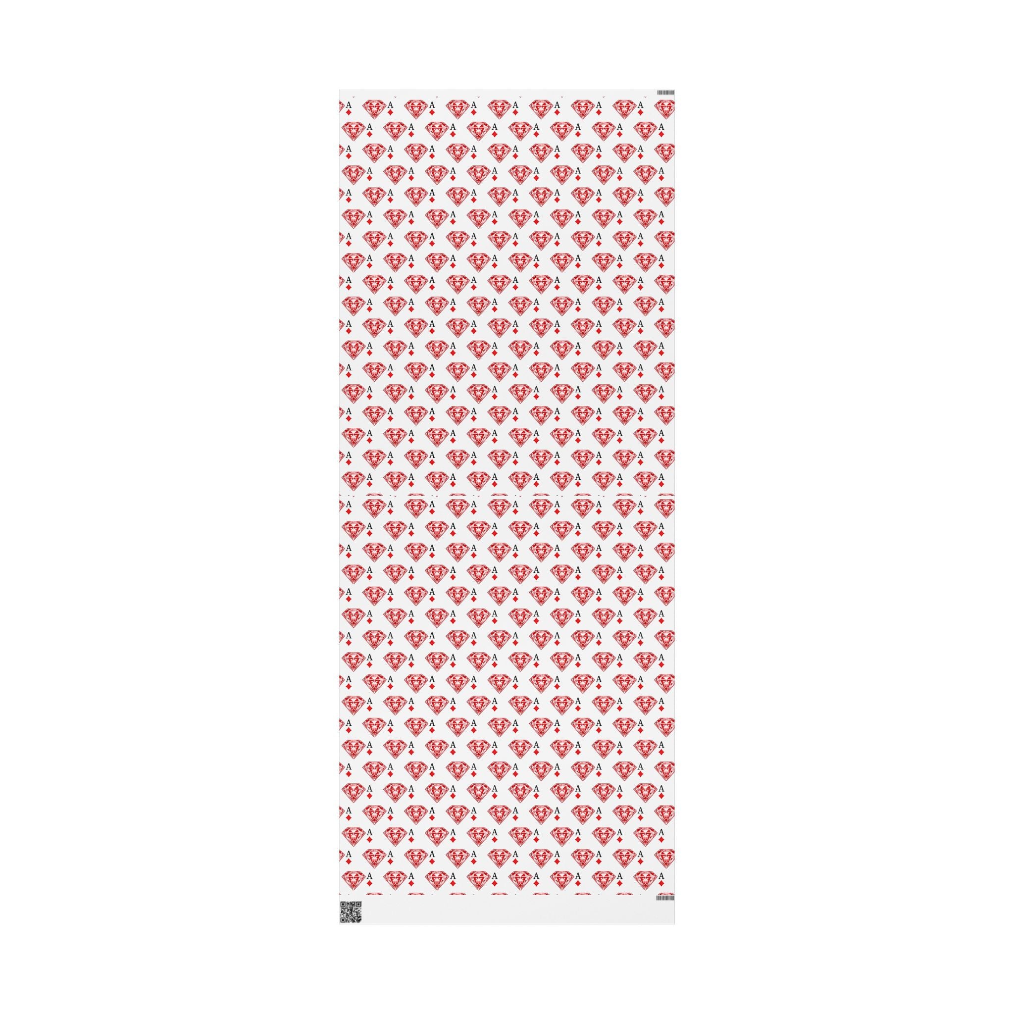 Wrapping Paper Roll — Red Ace of Diamonds Gem Pattern (Playing Card Gift Wrap) - Creations by Chris and Carlos