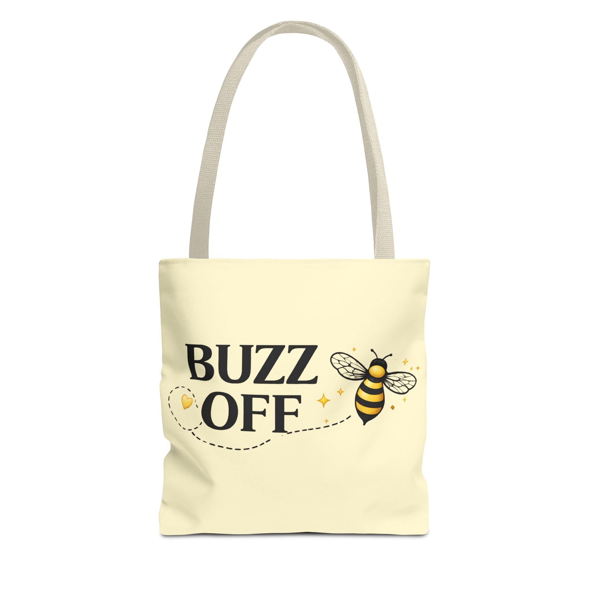 Buzz Off Bee Tote Bag – Cute Bee Graphic Canvas Shopping Tote - Creations by Chris and Carlos