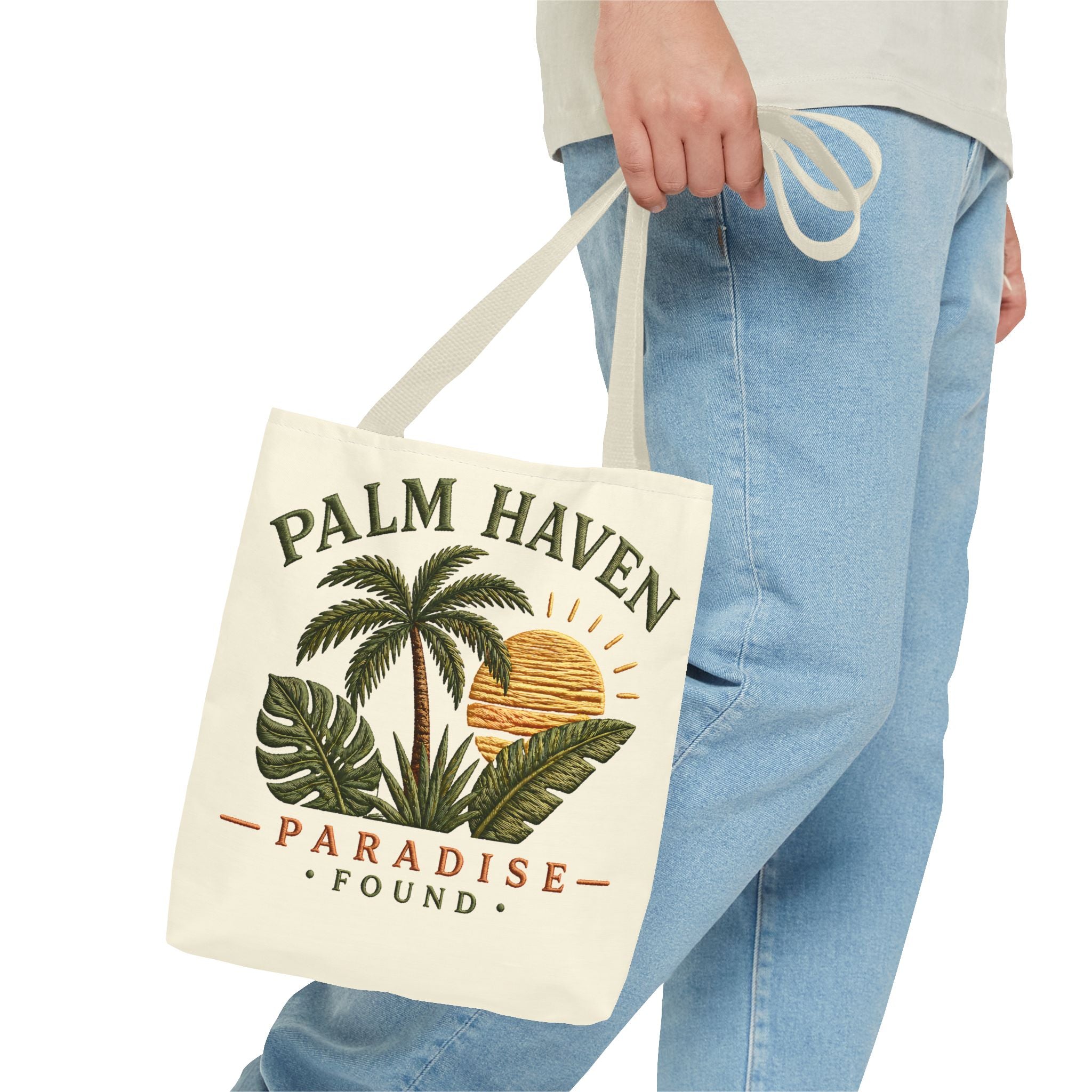 Palm Haven Tote Bag – 'Paradise Found' Tropical Palm Beach Tote - Creations by Chris and Carlos