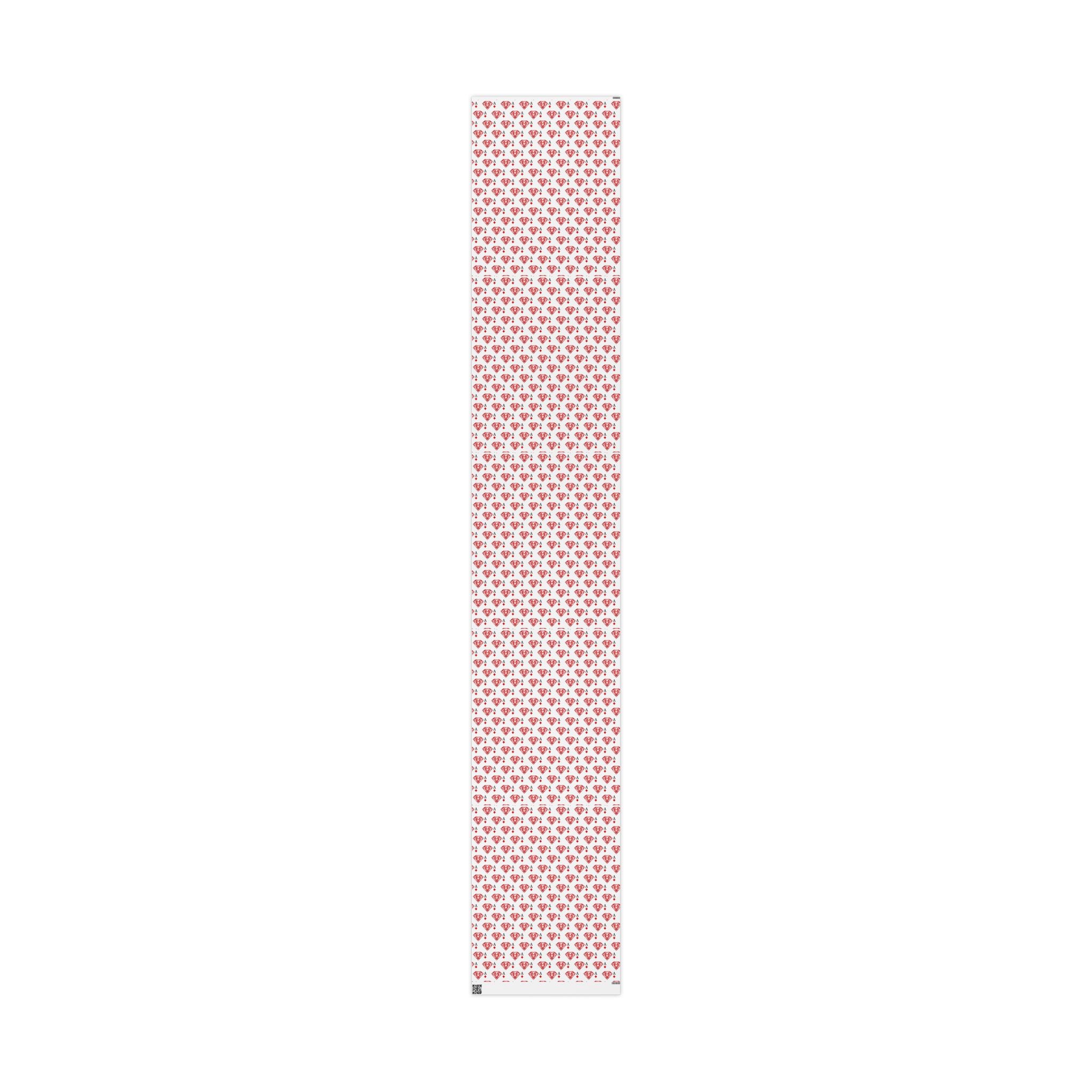 Wrapping Paper Roll — Red Ace of Diamonds Gem Pattern (Playing Card Gift Wrap) - Creations by Chris and Carlos