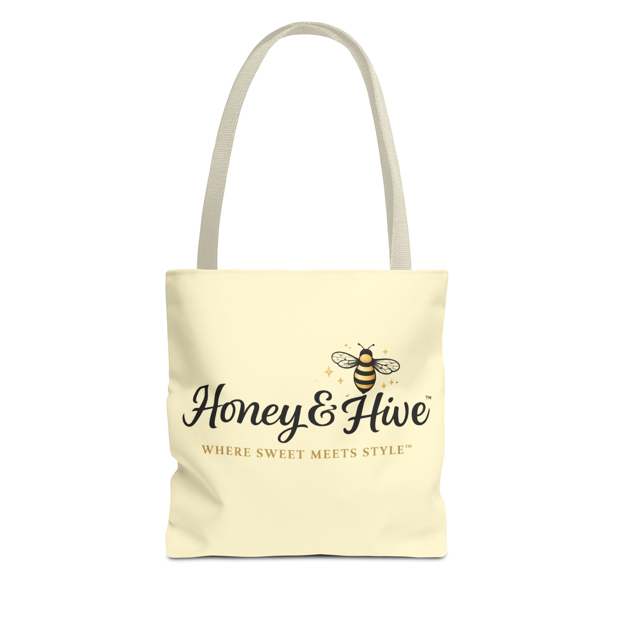 Honey & Hive Logo Tote Bag — Cute Bee Market Tote, "Where Sweet Meets Style" - Creations by Chris and Carlos