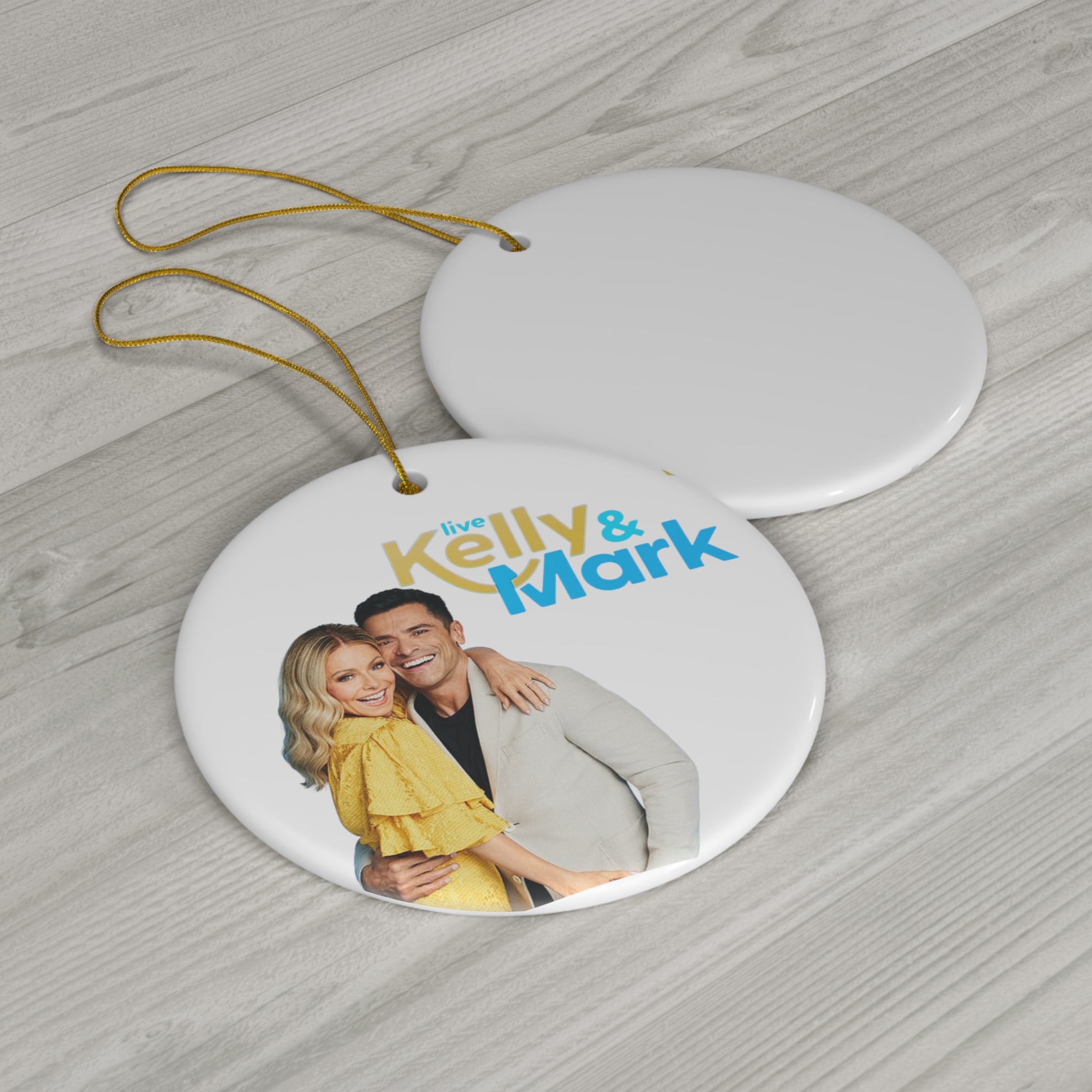 Live Kelly and Mark- Ceramic Ornament, 4 Shapes - Creations by Chris and Carlos