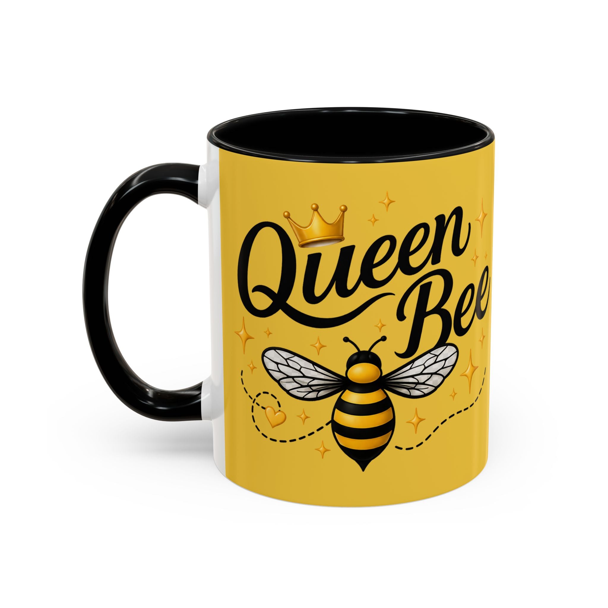 Queen Bee Coffee Mug — Floral Bee Accent Mug (11/15oz) - Creations by Chris and Carlos
