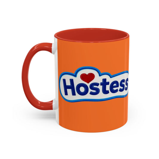 Hostess Logo Accent Coffee Mug — Retro Orange 11/15oz - Creations by Chris and Carlos