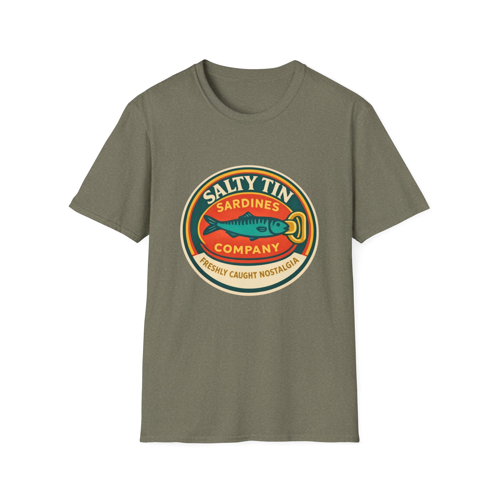 Salty Tin Sardines Vintage Logo T-Shirt - Creations by Chris and Carlos