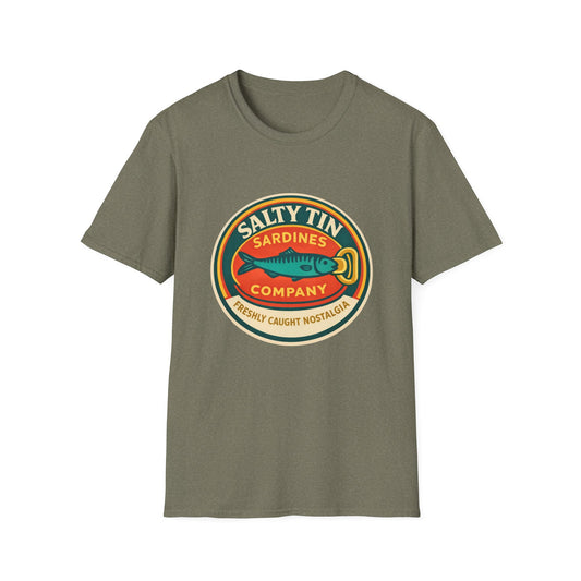 Salty Tin Sardines Vintage Logo T-Shirt - Creations by Chris and Carlos