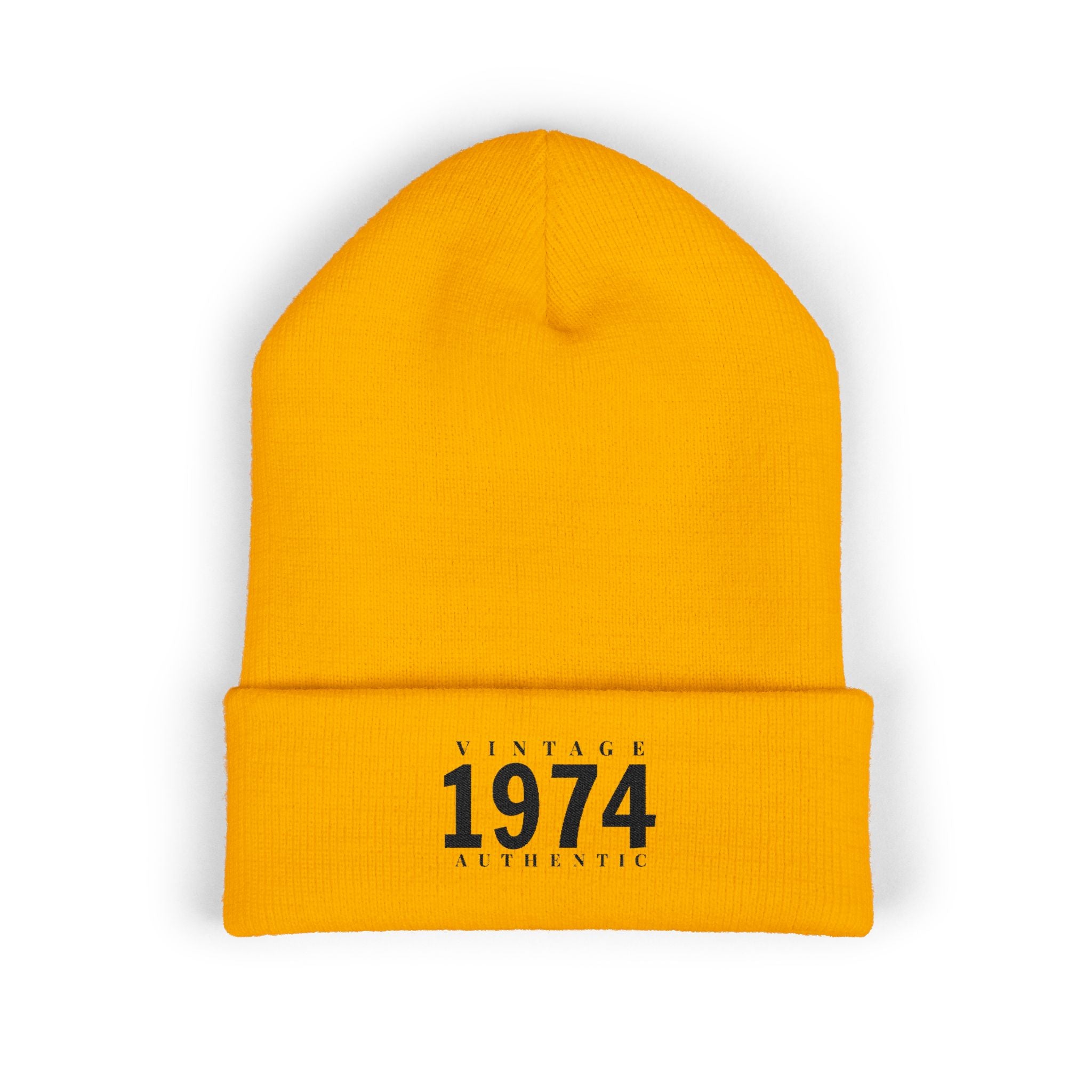 Vintage 1974 Embroidered Cuffed Beanie- Personalize - Creations by Chris and Carlos