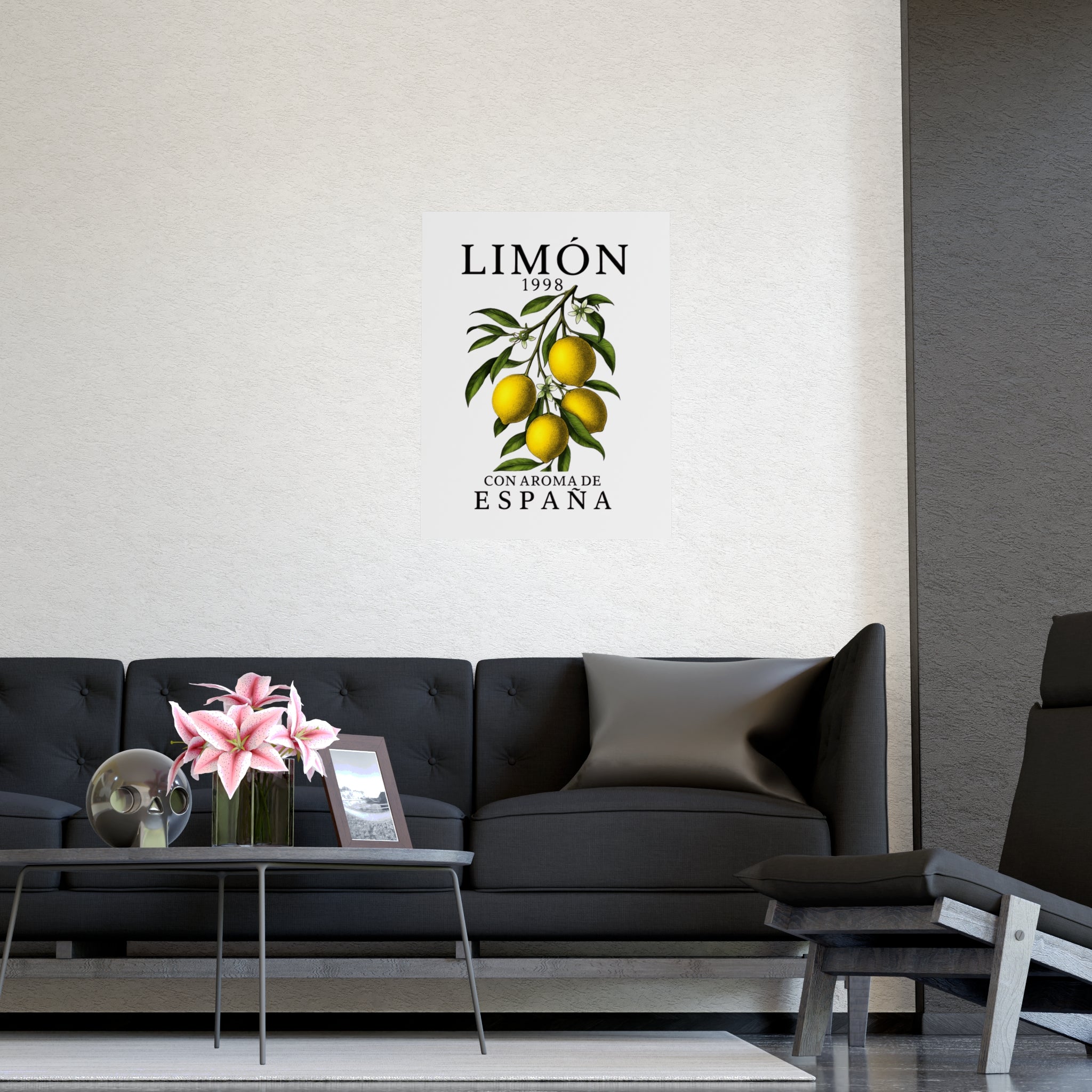 LIMÓN 1998 Spanish Lemon Botanical Poster — 'Con Aroma de España' Vintage Wall Art - Creations by Chris and Carlos