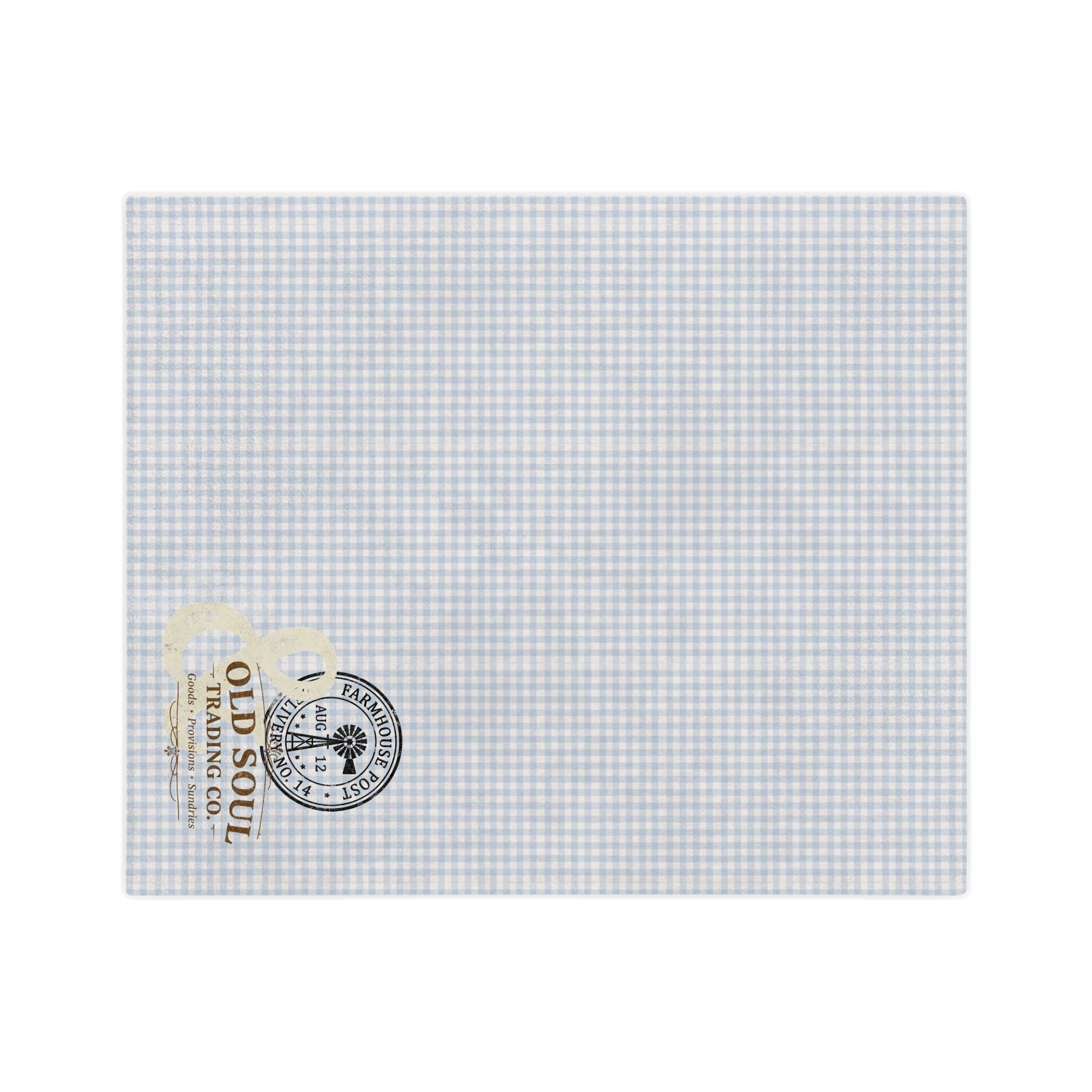 Light Blue Gingham Velveteen Microfiber Blanket — Cozy Plaid Throw for Nursery & Home - Creations by Chris and Carlos