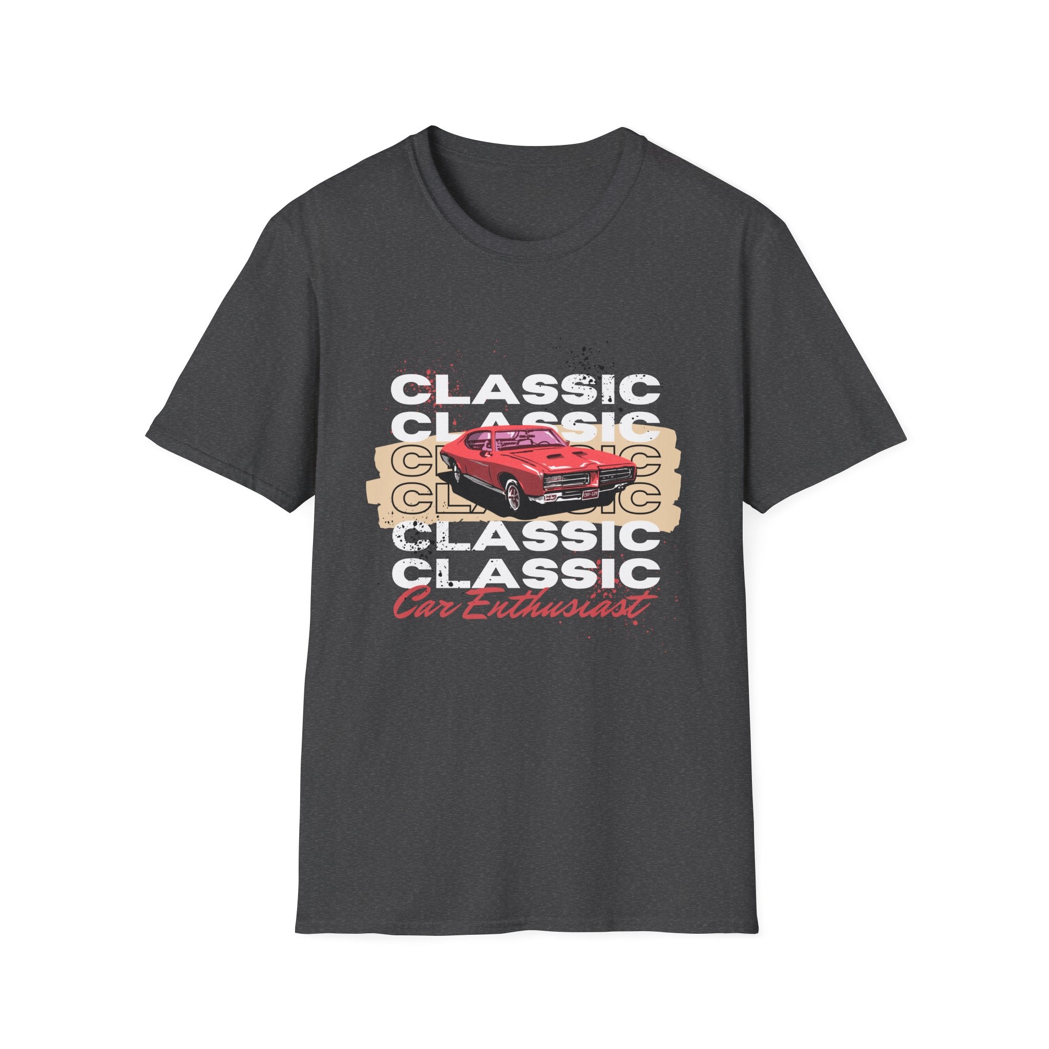 Classic Car Enthusiast T-Shirt — Vintage Red Muscle Car Graphic - Creations by Chris and Carlos