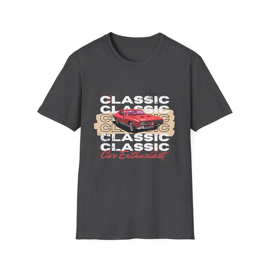 Classic Car Enthusiast T-Shirt — Vintage Red Muscle Car Graphic - Creations by Chris and Carlos