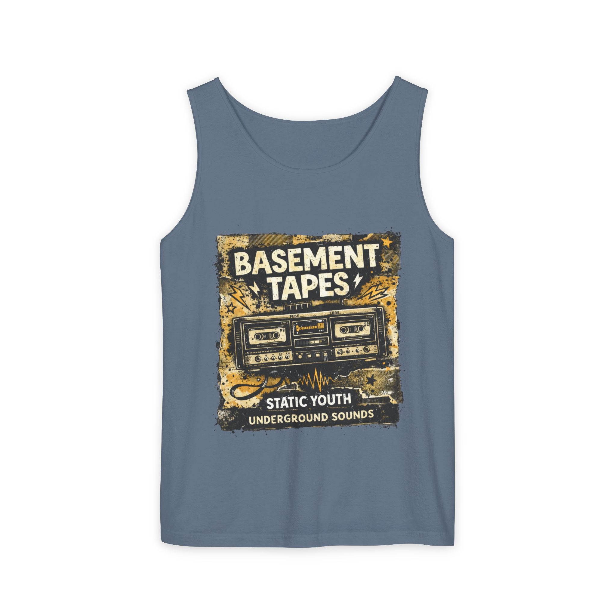 Basement Tapes Cassette Tank Top — Retro Music Graphic Tank - Creations by Chris and Carlos