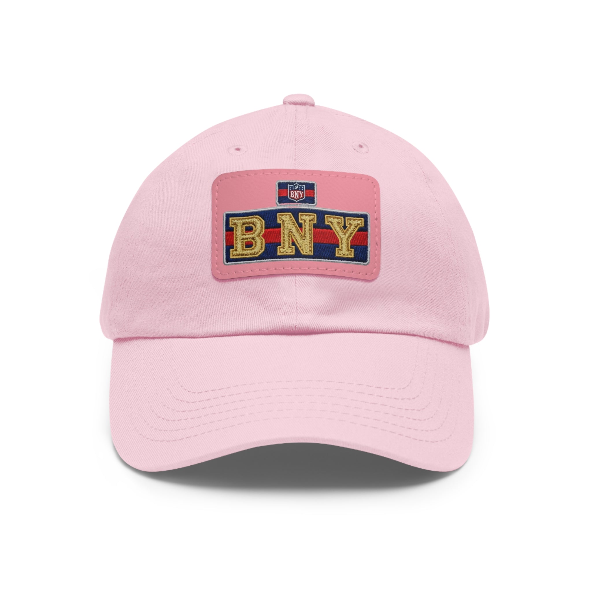 BNY Leather Patch Dad Hat – Vintage Varsity Baseball Cap - Creations by Chris and Carlos