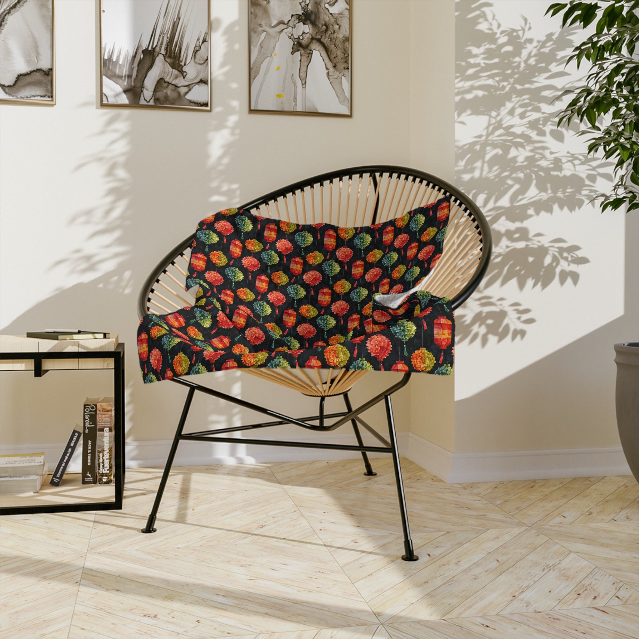 Sol y Alegría (Sun and Joy) Collection-Lanterns Velveteen Blanket - Creations by Chris and Carlos