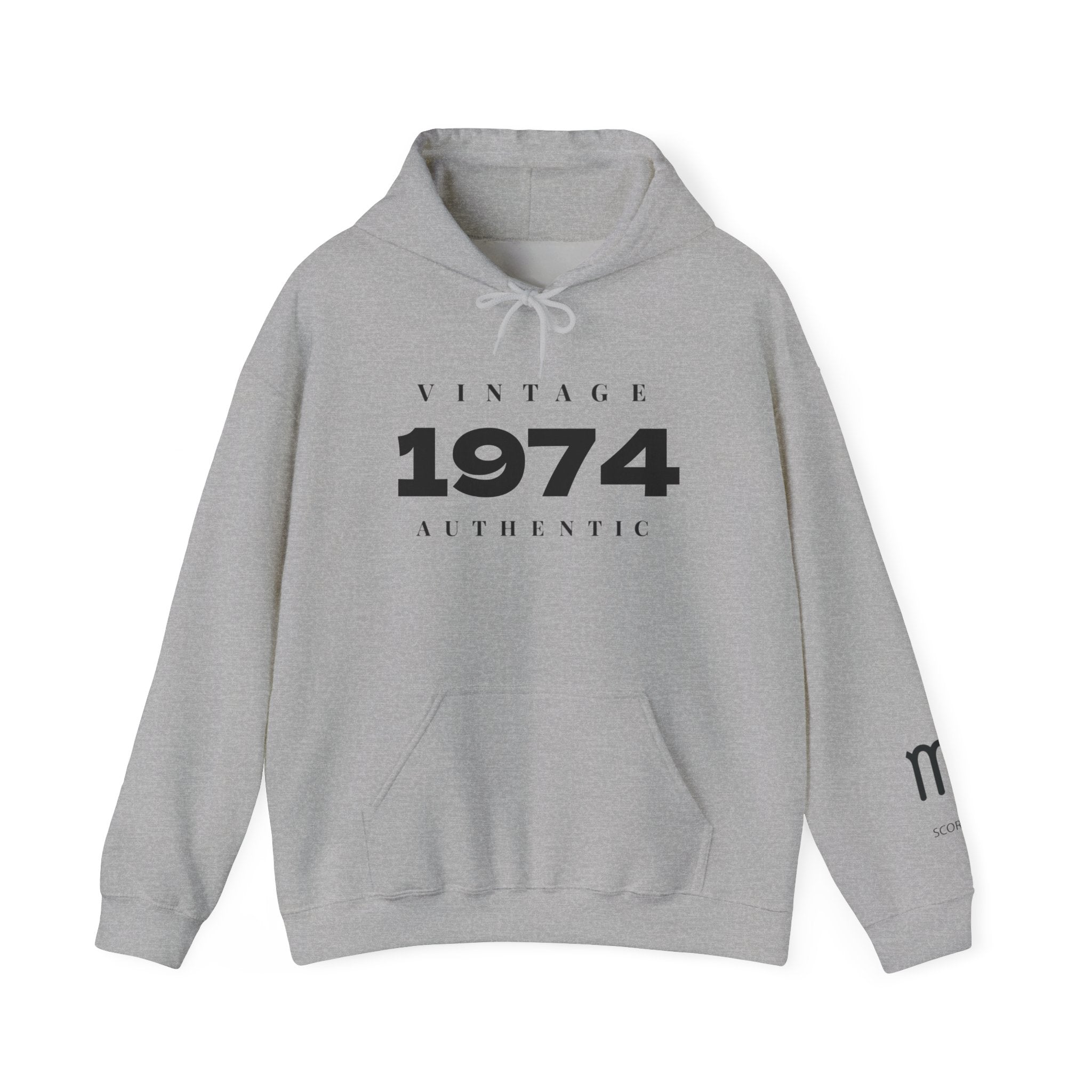 1974 Vintage Hoodie — Authentic Birthday Sweatshirt - Creations by Chris and Carlos