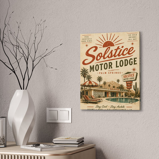 Solstice Motor Lodge Vintage Palm Springs Canvas Print - Creations by Chris and Carlos