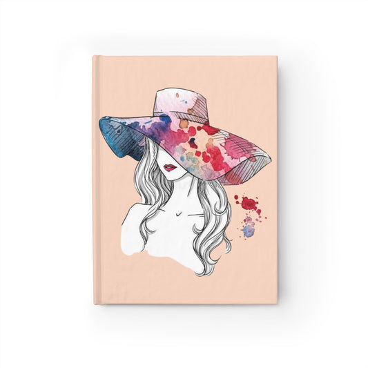 Journal - Watercolor Hat Woman Hardcover Journal - Creations by Chris and Carlos