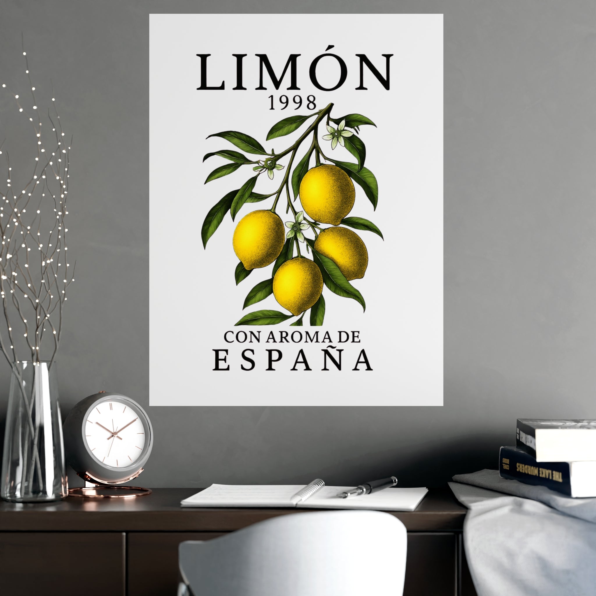 LIMÓN 1998 Spanish Lemon Botanical Poster — 'Con Aroma de España' Vintage Wall Art - Creations by Chris and Carlos