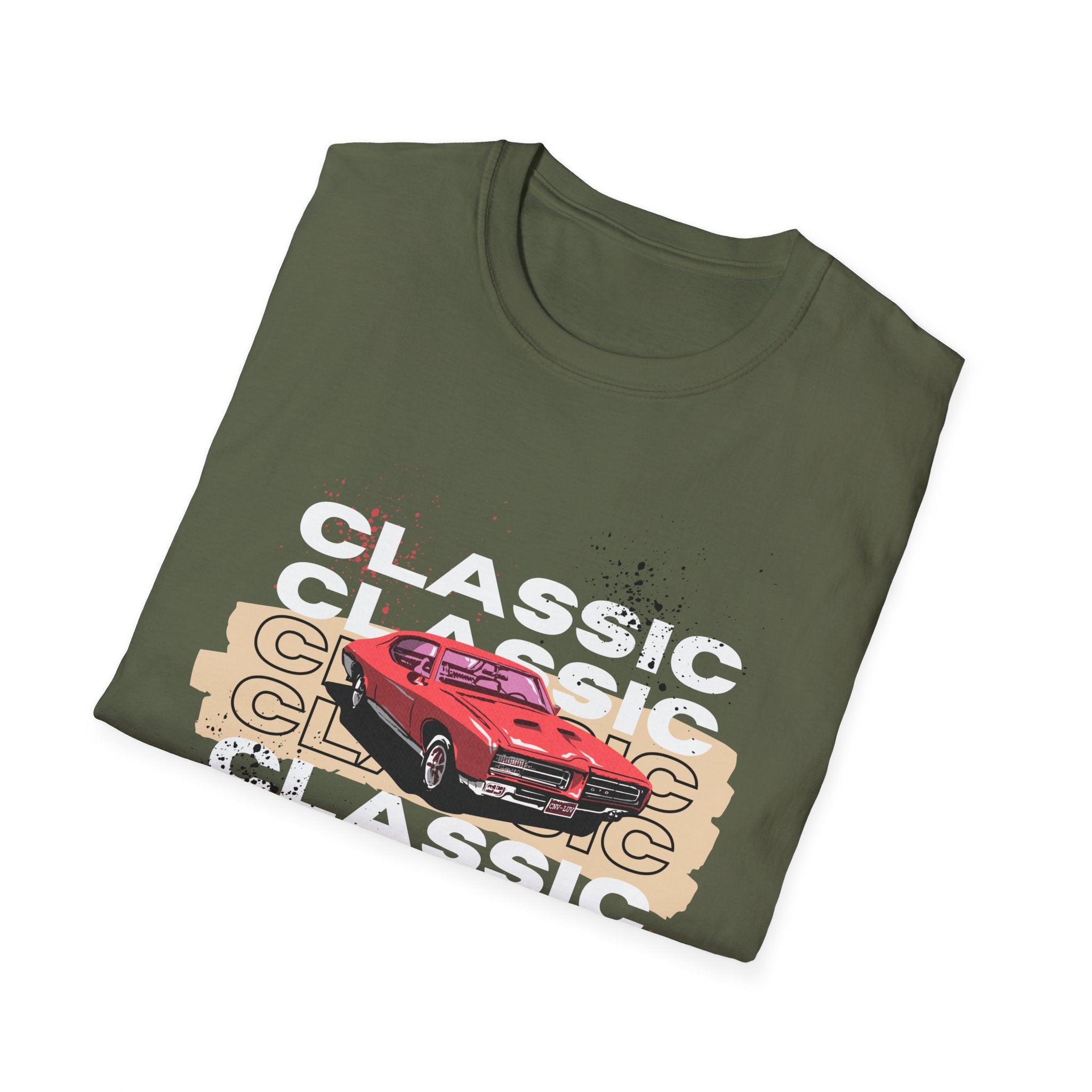 Classic Car Enthusiast T-Shirt — Vintage Red Muscle Car Graphic - Creations by Chris and Carlos