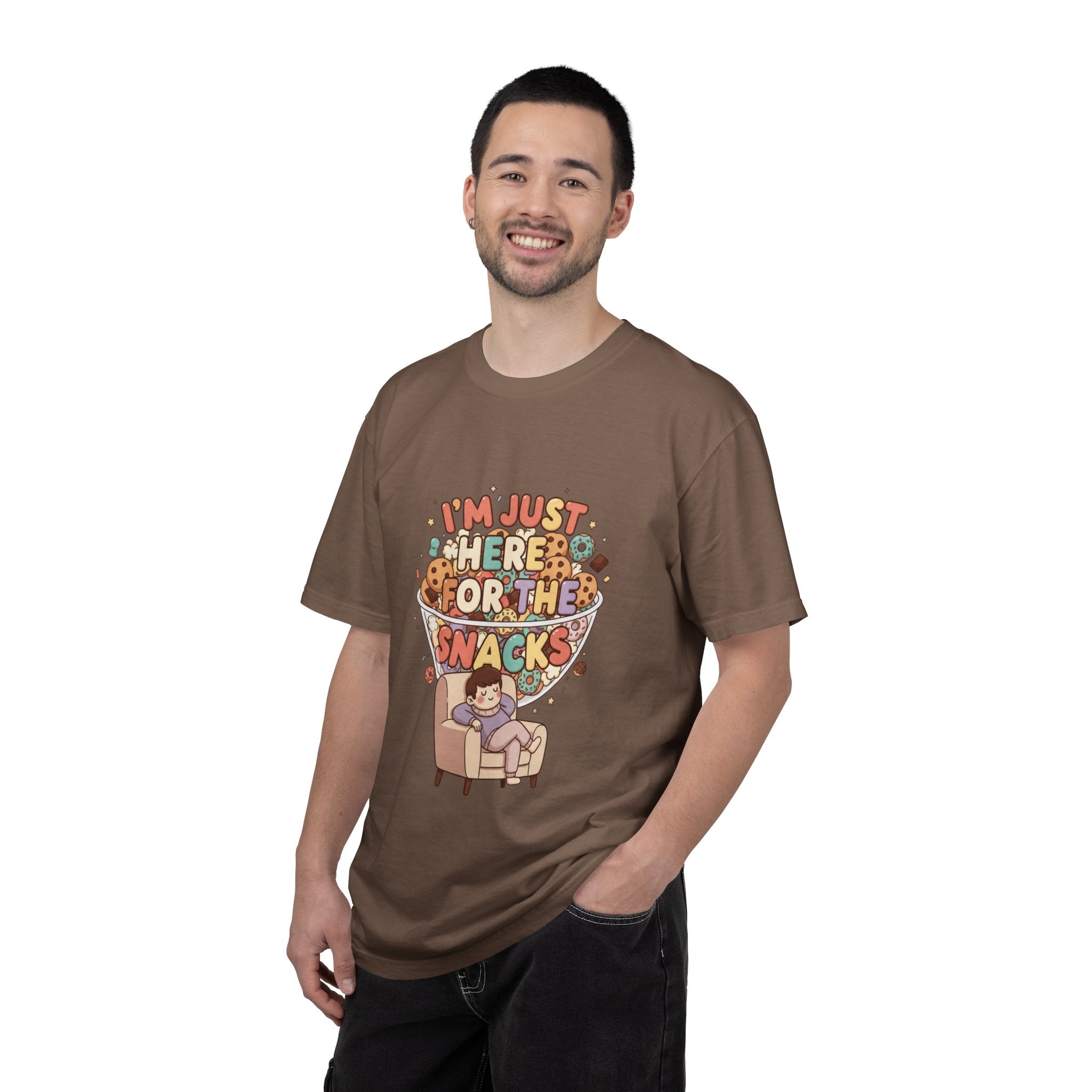 T-Shirt — "I'm Just Here for the Snacks" Funny Retro Graphic Tee - Creations by Chris and Carlos