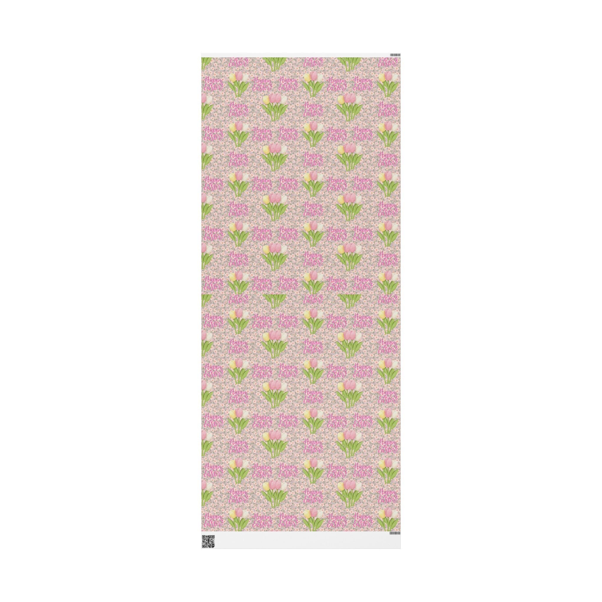 Easter Floral Tulip Wrapping Paper Roll — Pink Vintage Bouquet Gift Wrap - Creations by Chris and Carlos