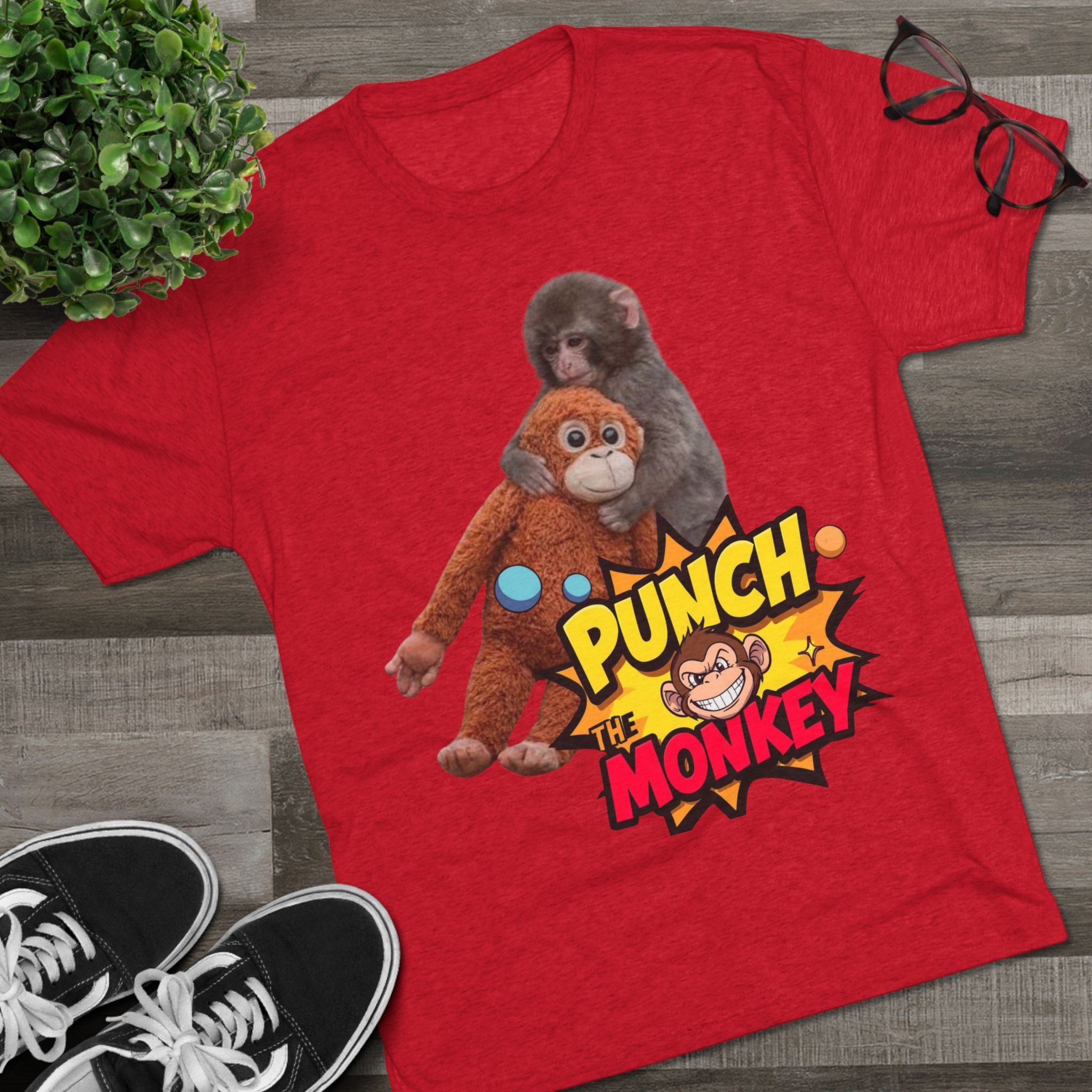 Punch the Monkey T-Shirt — Retro Comic Cartoon Monkey Graphic Tee - Creations by Chris and Carlos