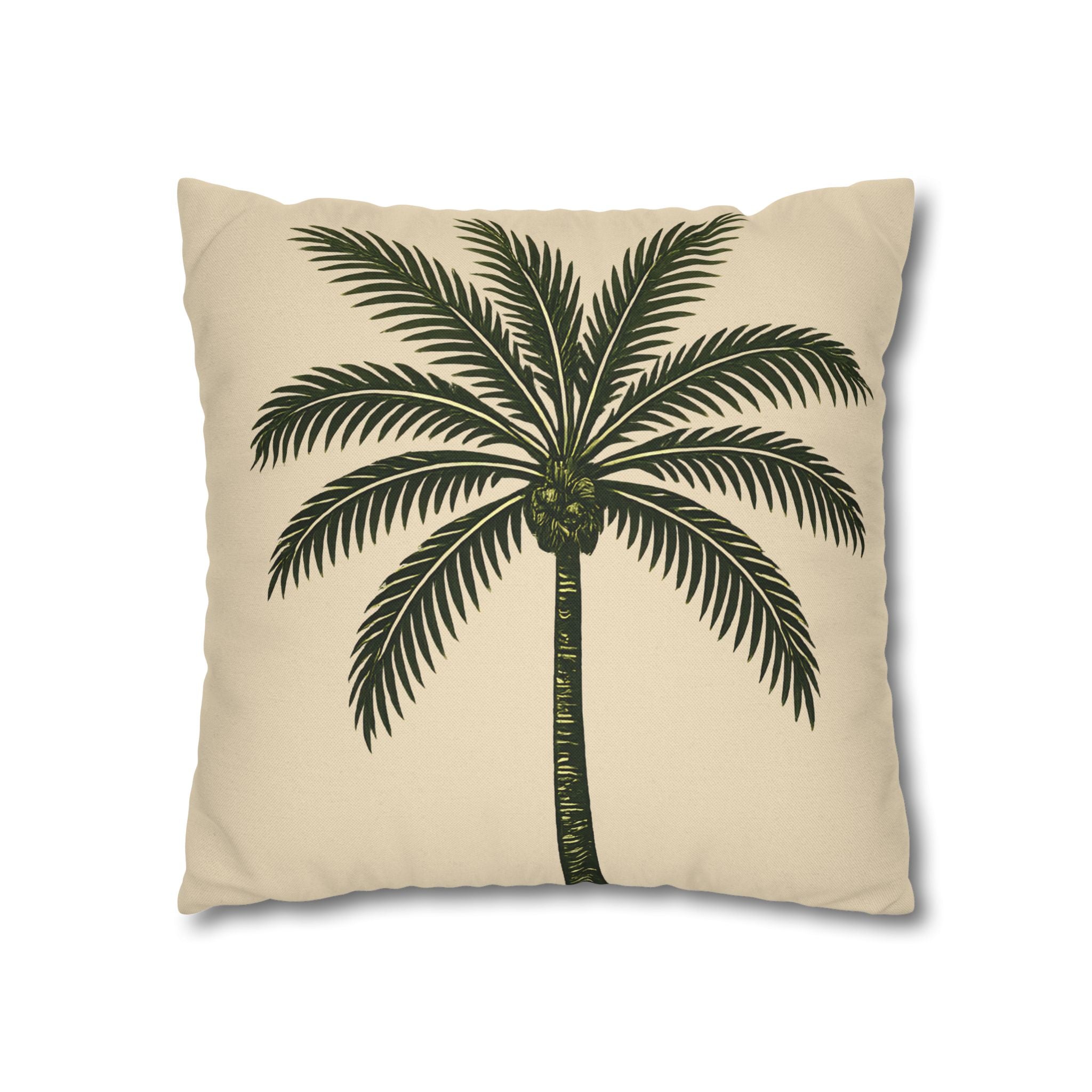 Palm Tree Throw Pillowcase — Tropical Decorative Pillow Cover - Creations by Chris and Carlos