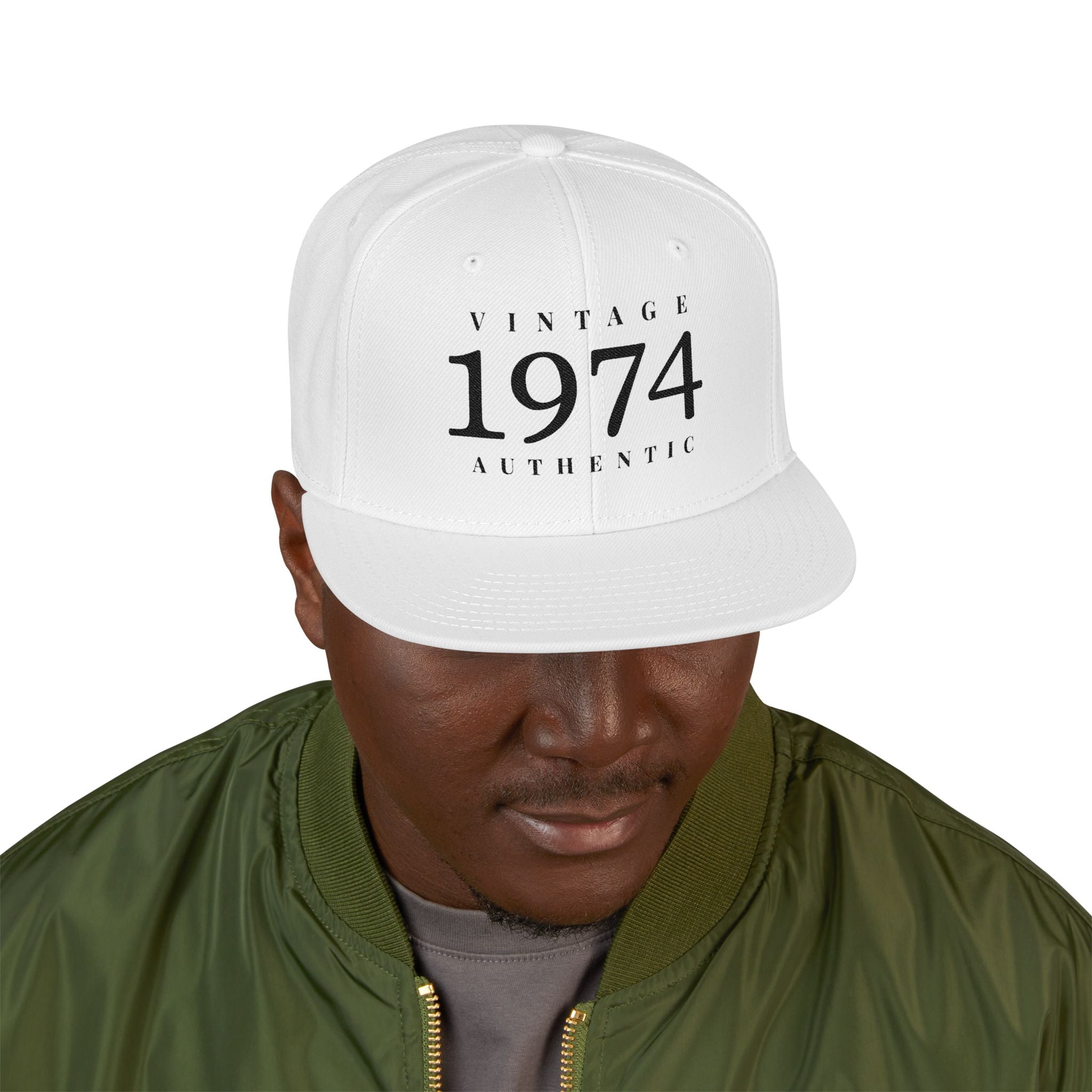Personalize- 1974 Vintage Snapback Hat Embroidered Retro Athletic Baseball Cap - Creations by Chris and Carlos