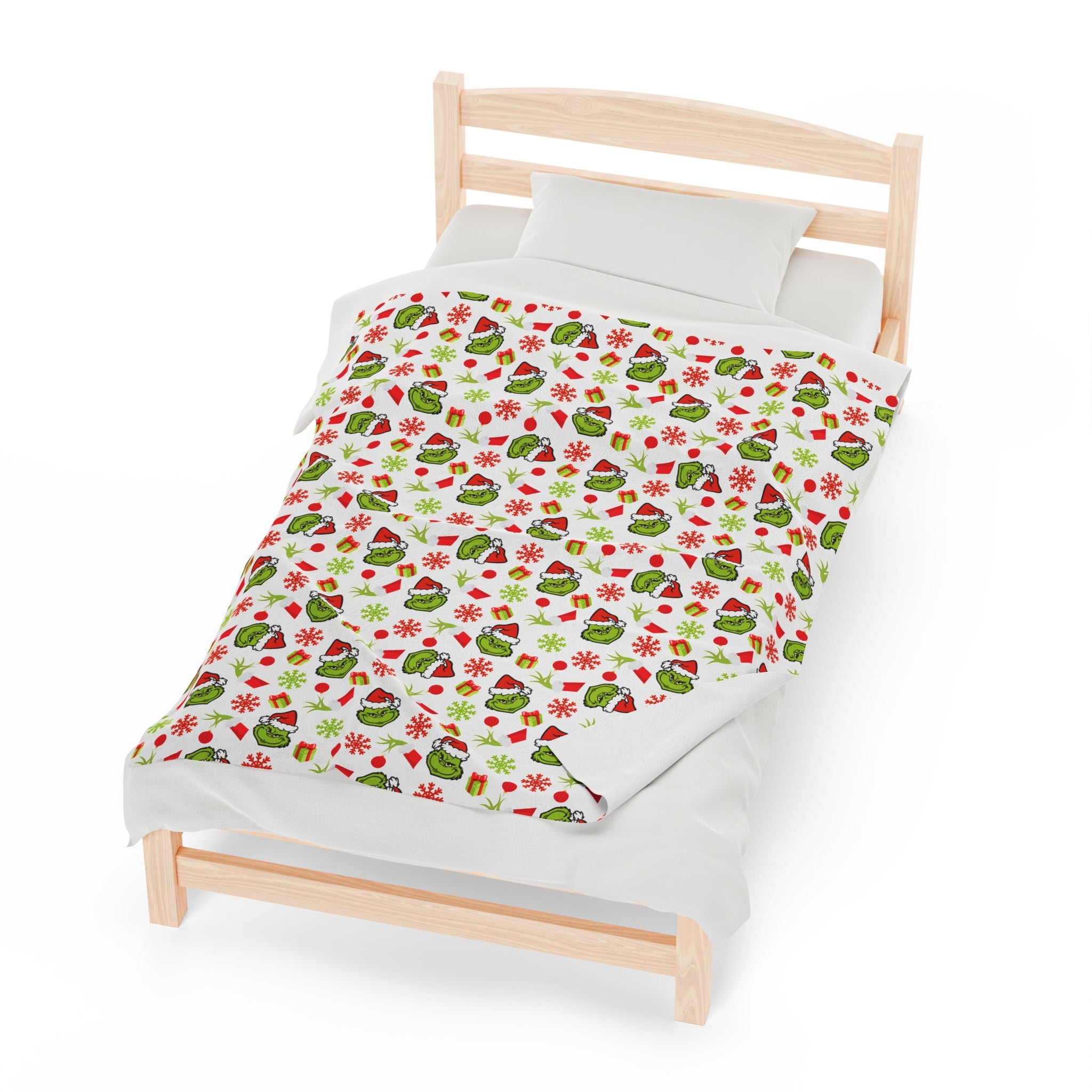 The Grinch- Velveteen Plush Blanket by CuddleLux Bliss - Creations by Chris and Carlos