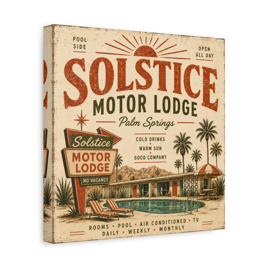 Solstice Motor Lodge Vintage Palm Springs Canvas Wall Art - Creations by Chris and Carlos