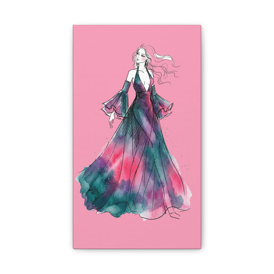 Watercolor Evening Gown Canvas Art — Fashion Illustration Wall Decor - Creations by Chris and Carlos