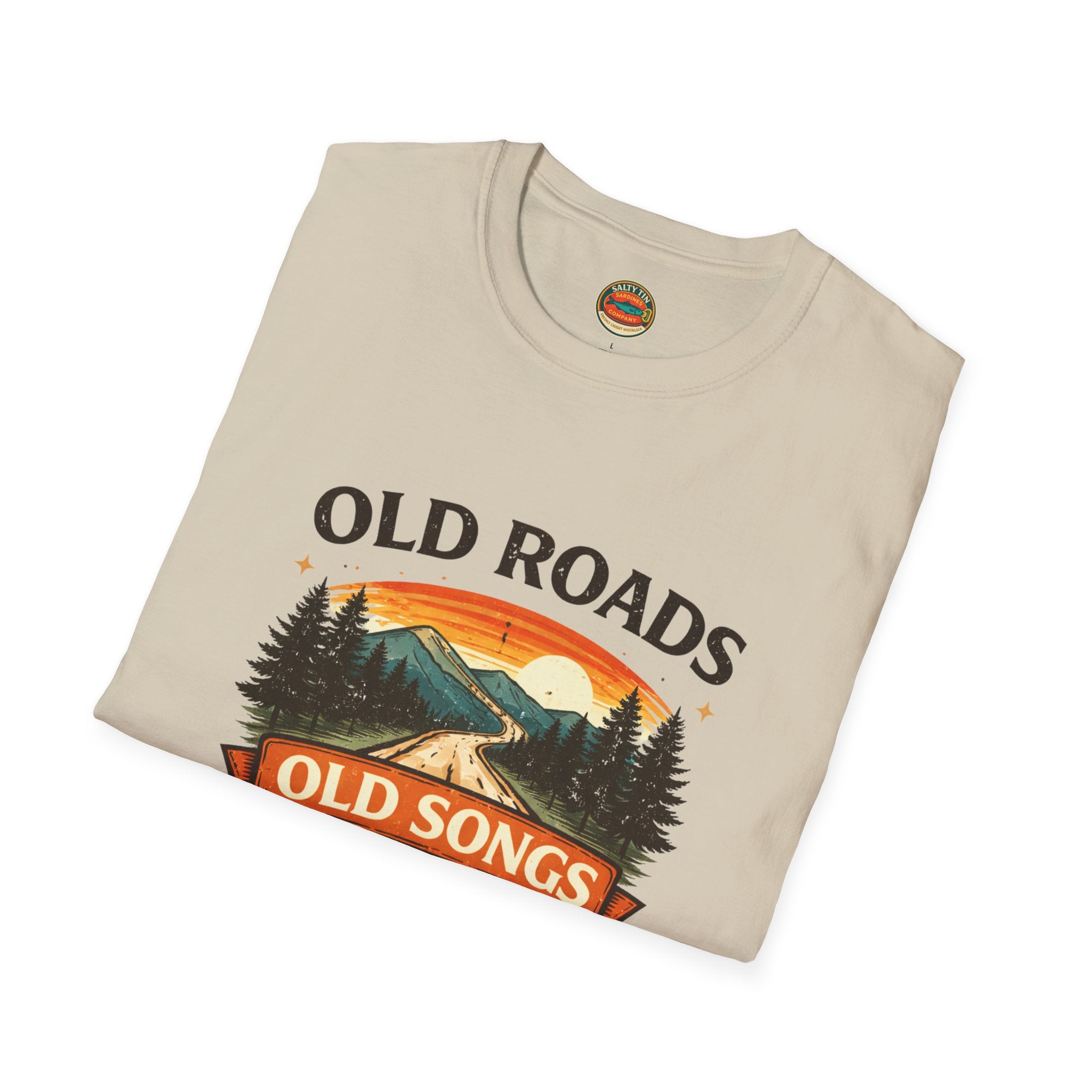 Old Roads Old Songs Old Soul T-Shirt — Vintage Mountain Guitar Retro Tee - Creations by Chris and Carlos