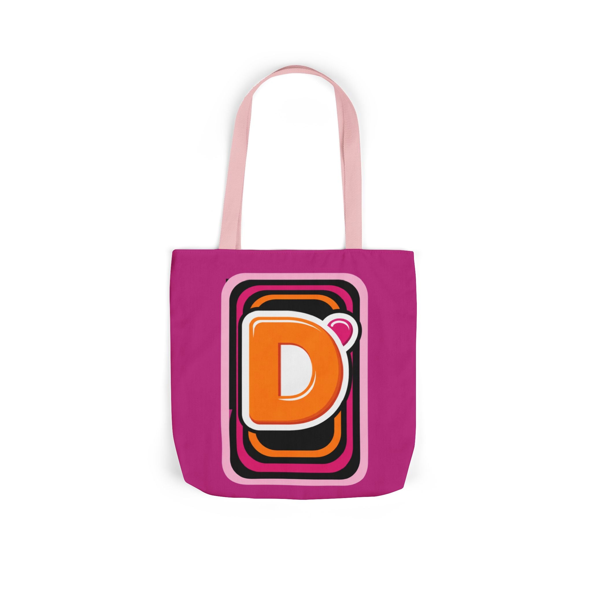 Tote Bag — Retro Pink 'Dunkin' D Logo' Canvas Tote - Creations by Chris and Carlos