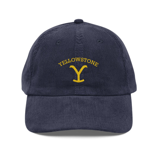 Yellowstone Embroidered Corduroy Cap — Vintage Rust Baseball Hat - Creations by Chris and Carlos