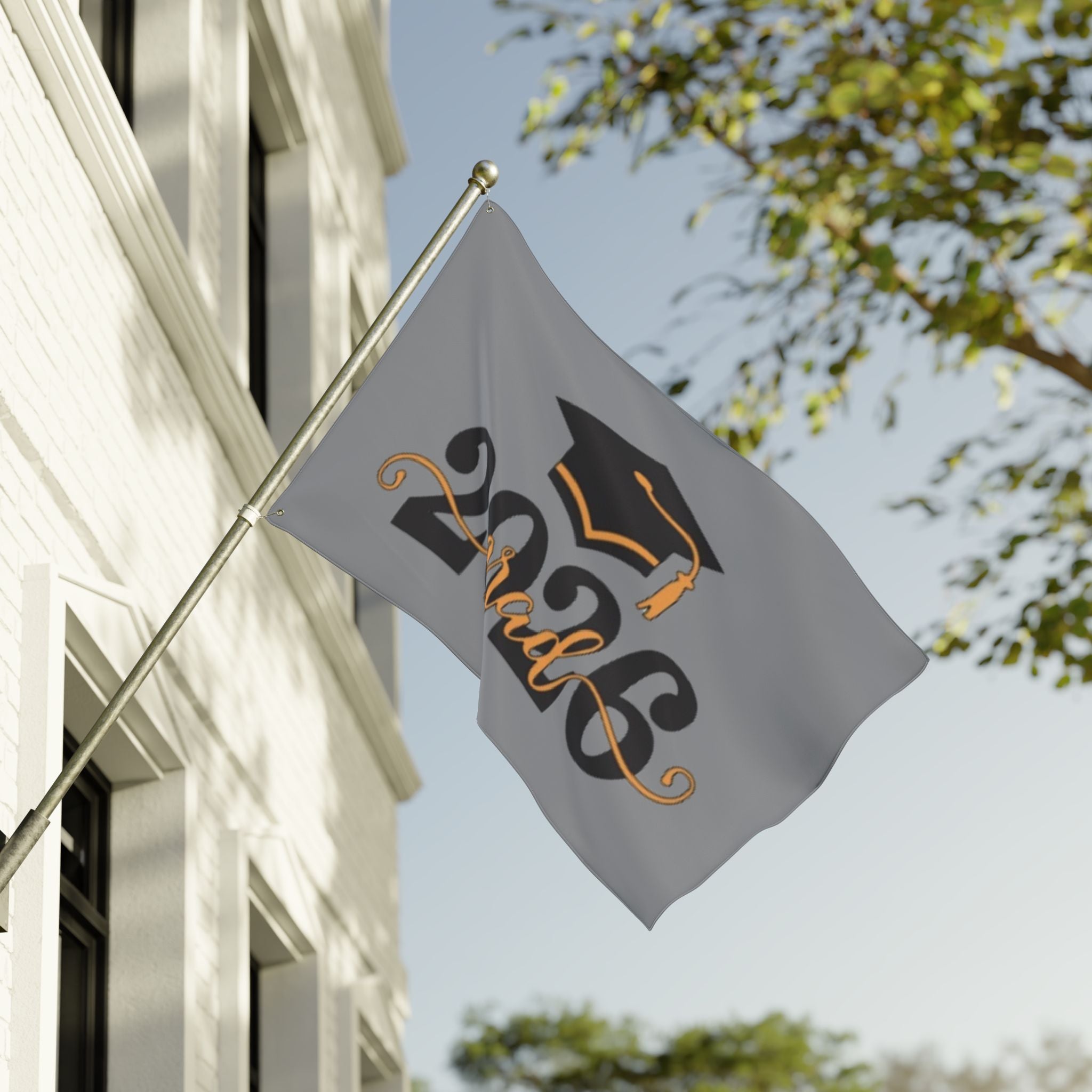2026 Grad Double-Sided Flag — Graduation Cap Class of 2026 Celebration Banner - Creations by Chris and Carlos