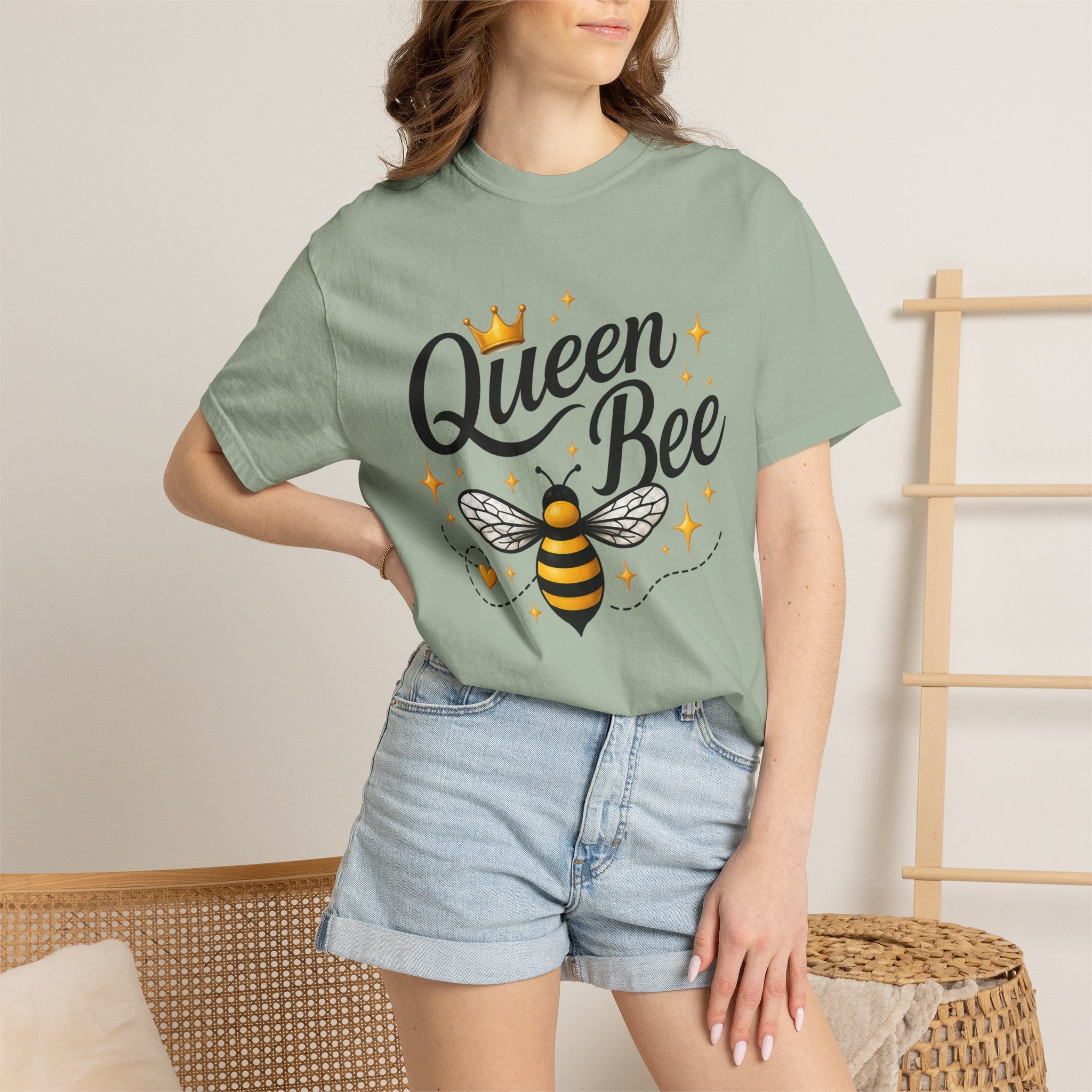 Queen Bee T-Shirt — Cute Crowned Bee Graphic Tee for Women - Creations by Chris and Carlos