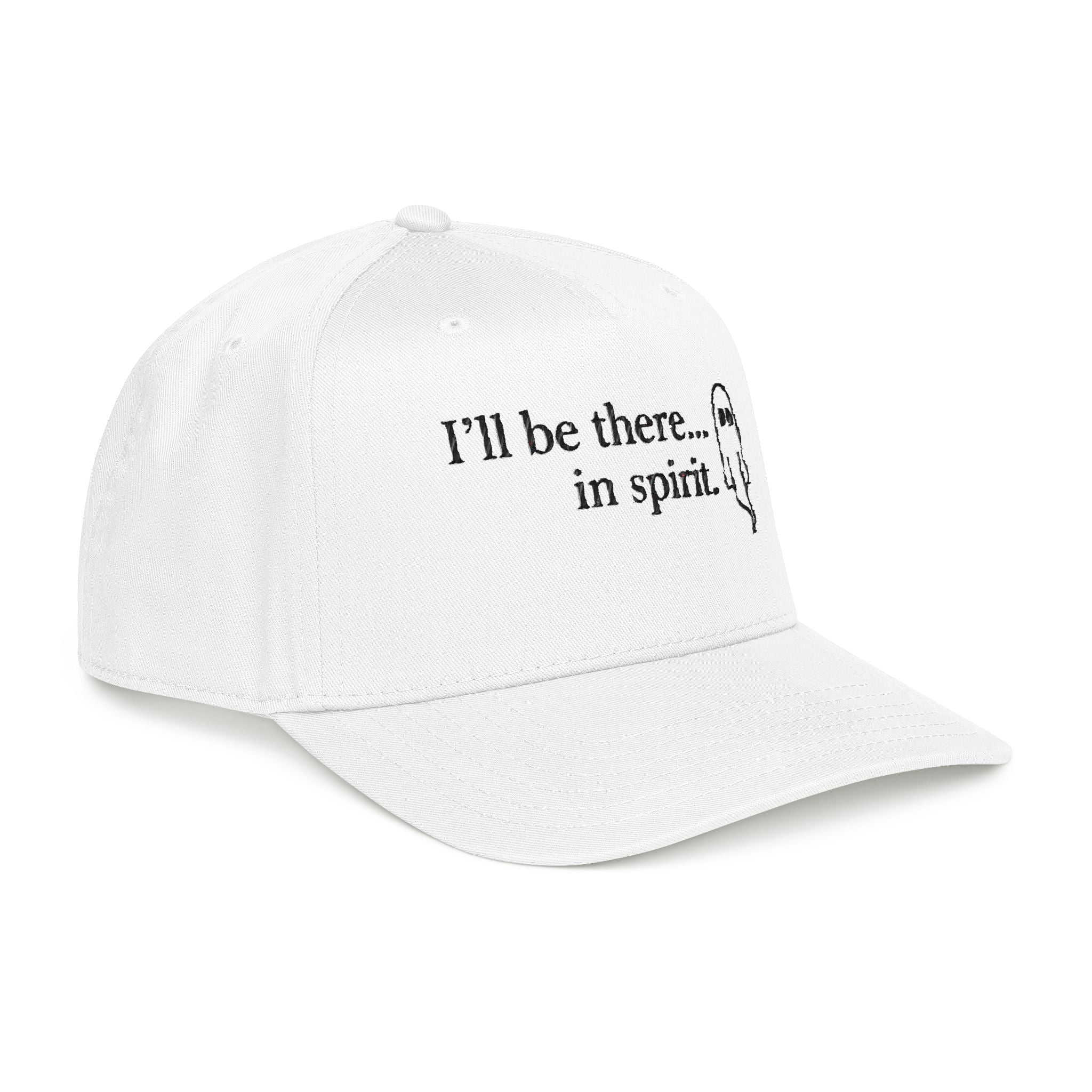 I'll Be There... In Spirit Ghost Cap — Funny Halloween Baseball Hat - Creations by Chris and Carlos