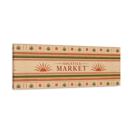 Solstice Market Canvas Wall Art – Rustic Sun Stripe Stretched Canvas - Creations by Chris and Carlos