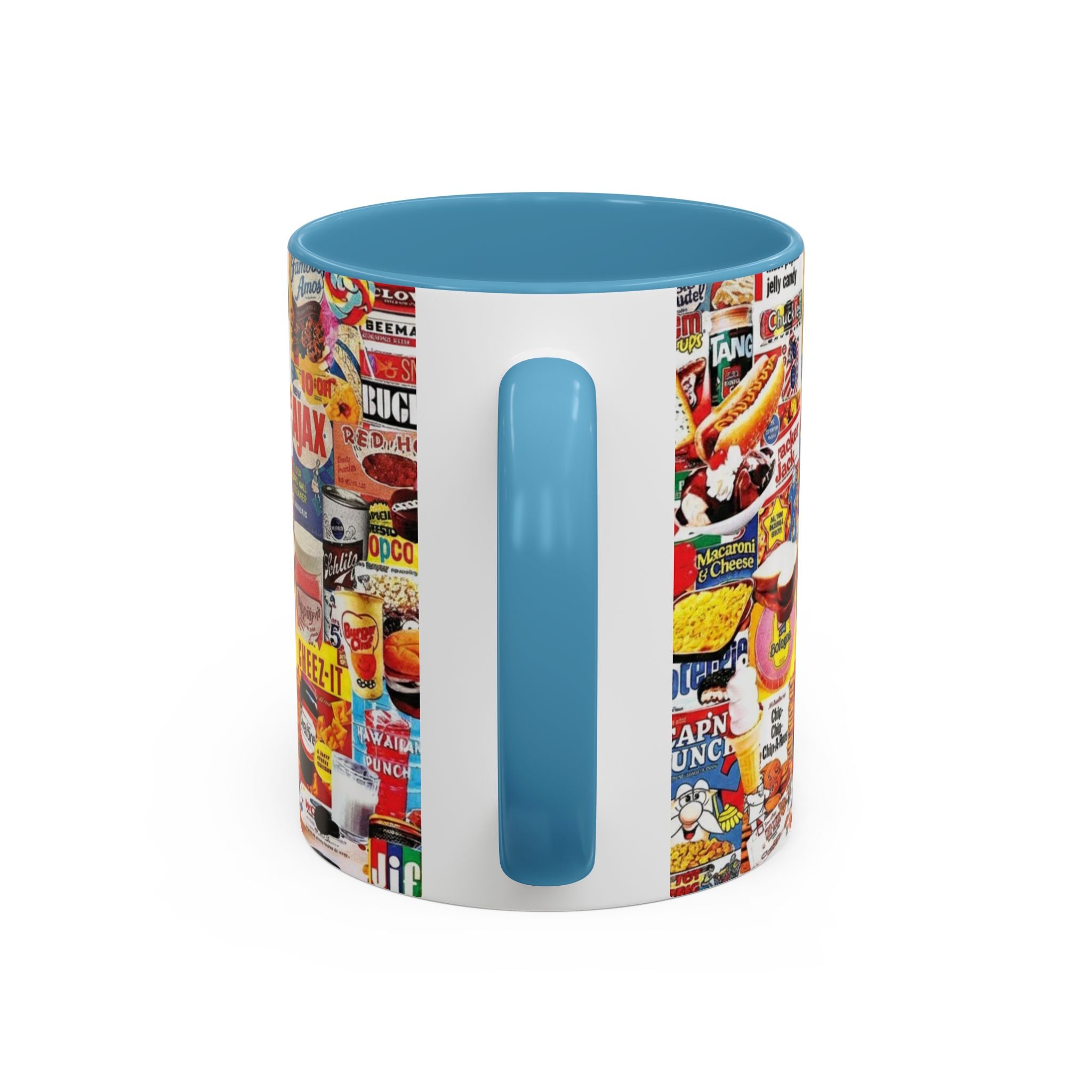 Retro Snack Collage Mug — Vintage Candy & Cereal Packaging Accent Coffee Mug - Creations by Chris and Carlos
