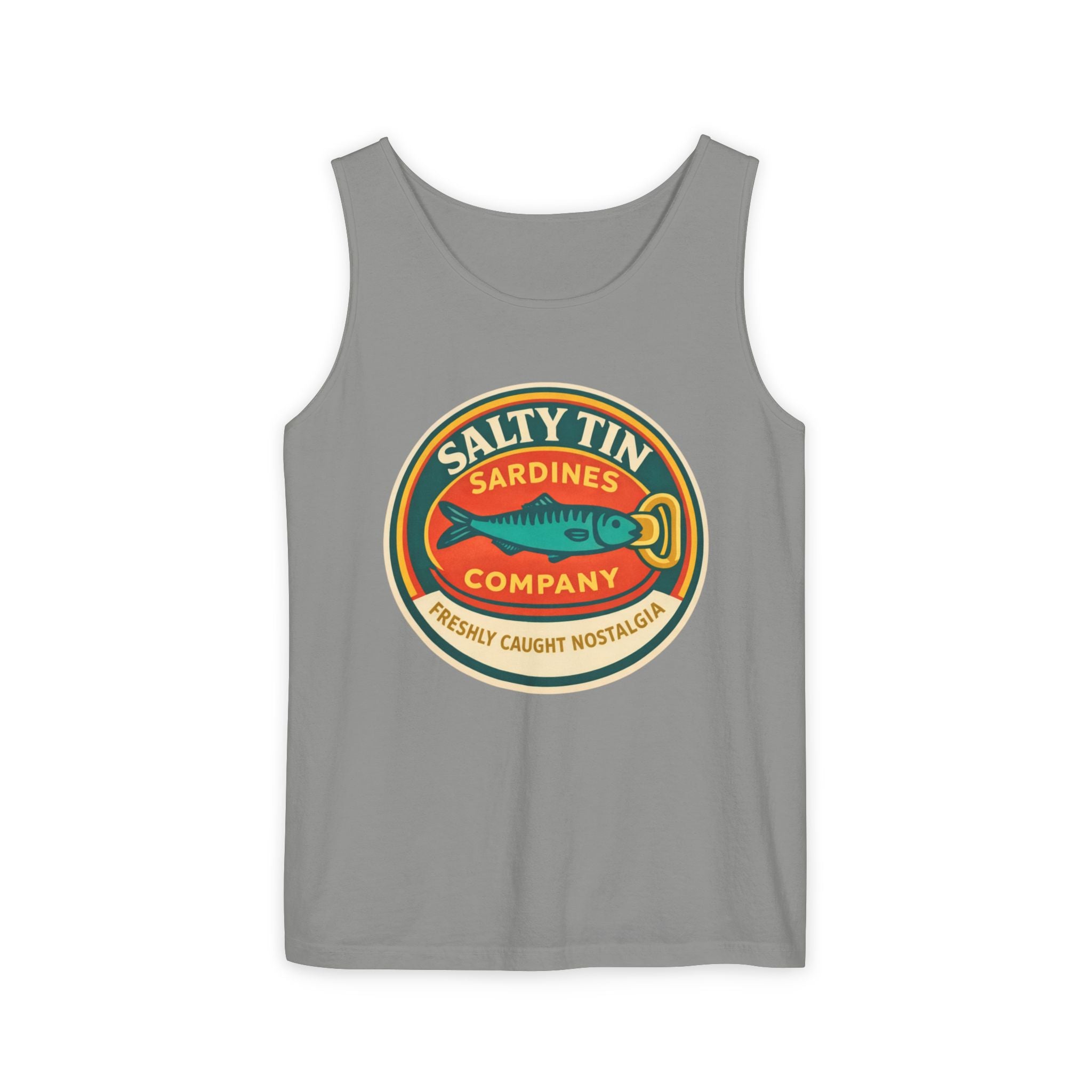Salty Tin Sardines Vintage Logo Tank Top - Creations by Chris and Carlos