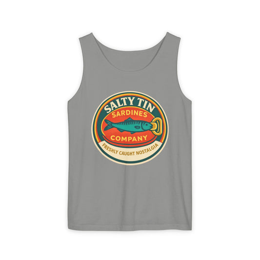 Salty Tin Sardines Vintage Logo Tank Top - Creations by Chris and Carlos