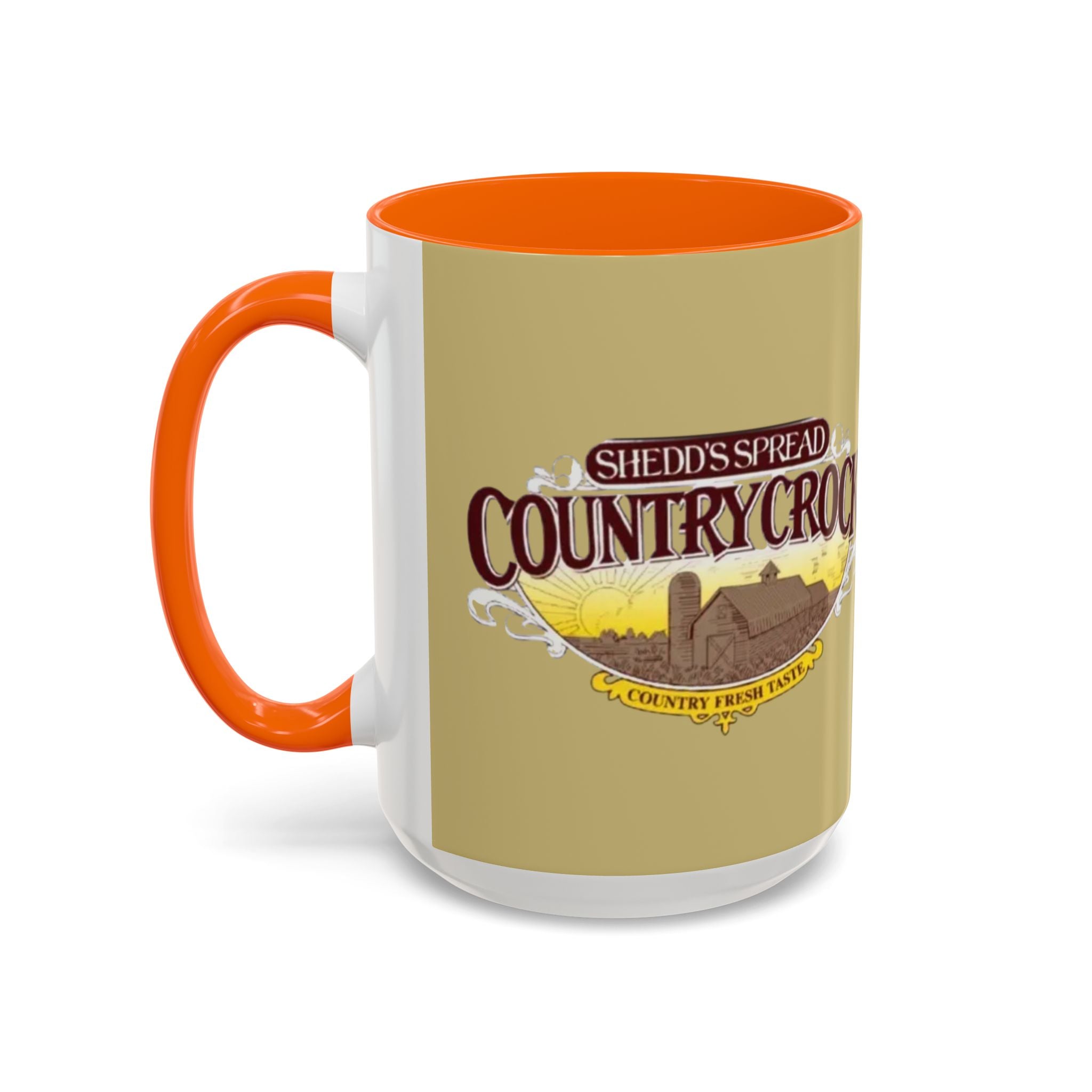 Country Crock Logo Accent Coffee Mug — Retro Farmhouse Butter Spread Design (11/15oz) - Creations by Chris and Carlos